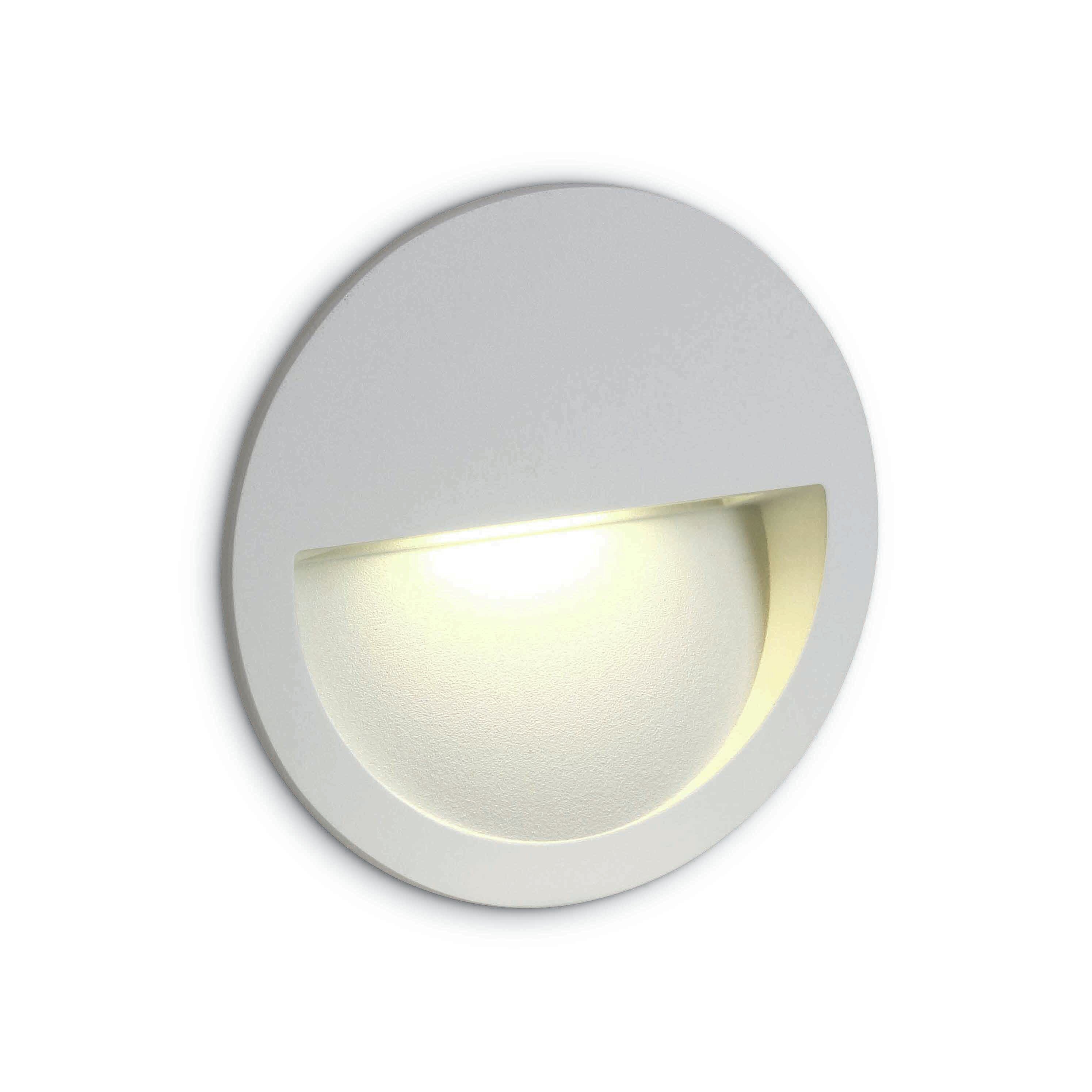 ONE Light Outdoor Dark Light Wall Recessed - applique murale encastrée - Ø 11,4 x 3,5 cm - 3W LED inclus - IP65 - blanc