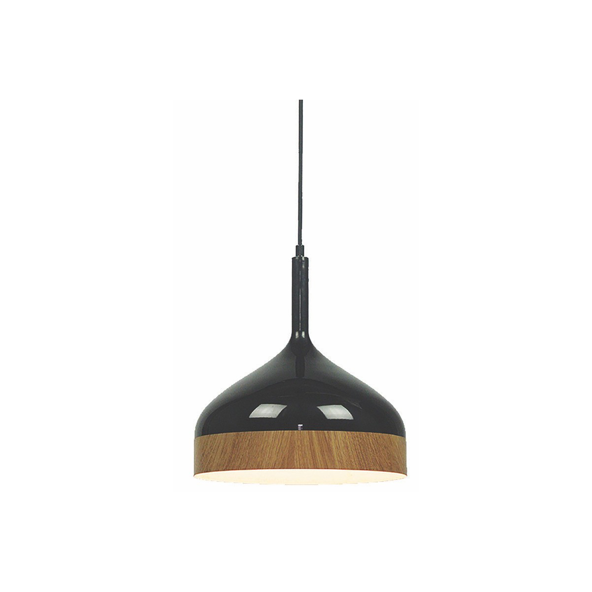 Artdelight Moondrop - lampe suspendue - Ø cm - noir et bois