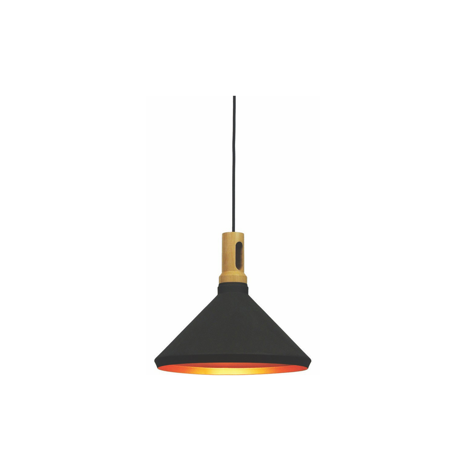 Artdelight Cornet - lampe suspendue - Ø cm - noir et or — vue 3