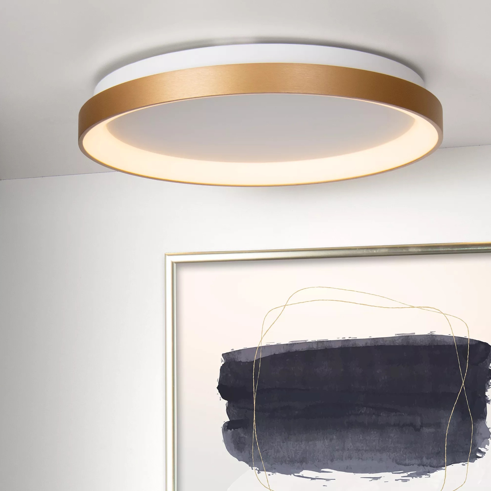 Lucide Vidal - plafonnier - Ø cm - 38W LED inclus - or mat/laiton.