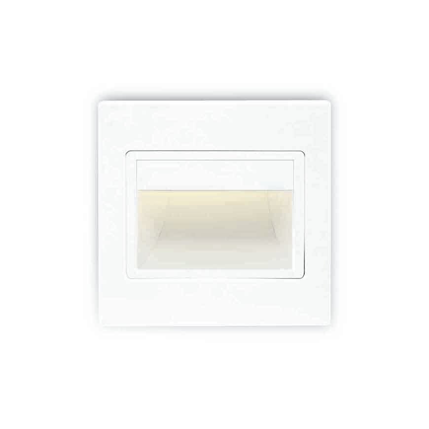 ONE Light Indoor Square Wall Recessed - applique murale encastrée - 9,4 x 3,5 x 9,4 cm - 1,5W LED inclus - blanc