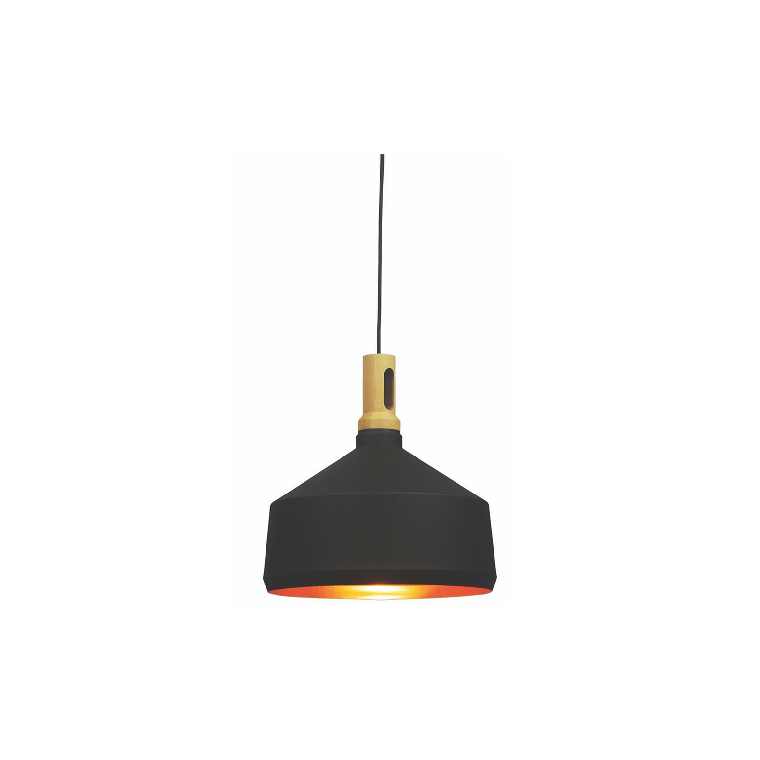 Artdelight Cornet - lampe suspendue - Ø cm - noir et or