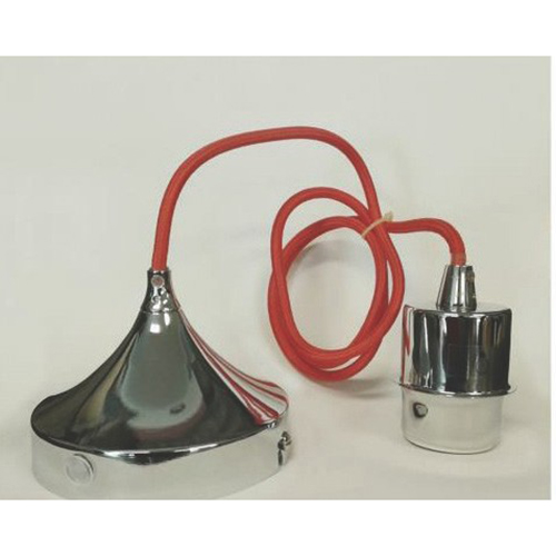 Artdelight Iron - lampe suspendue - Ø cm - chrome et rouge