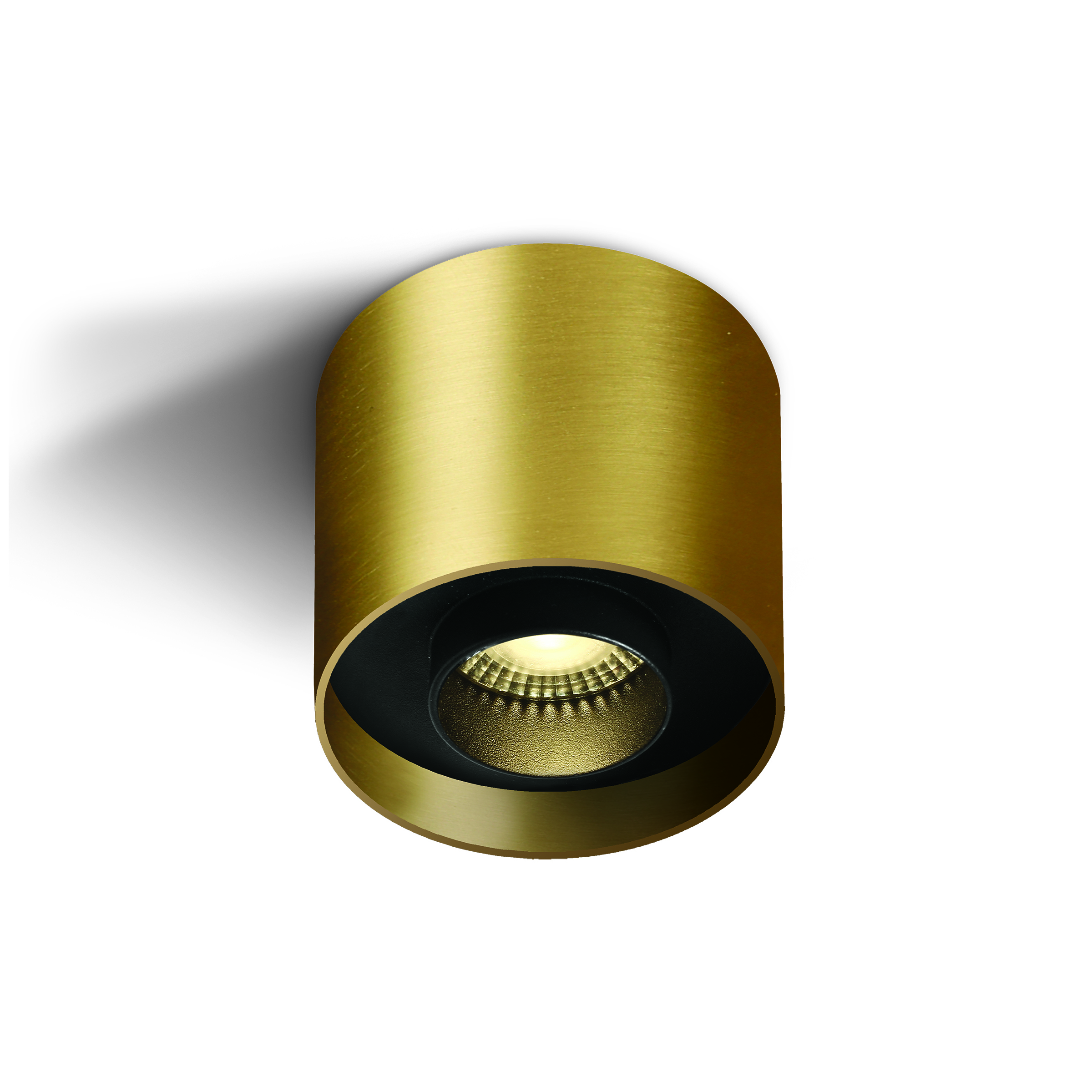 ONE Light Dark Light Cylinders - spot en saillie avec réflecteurs interchangeables - Ø cm - 22W LED inclus - laiton brossé