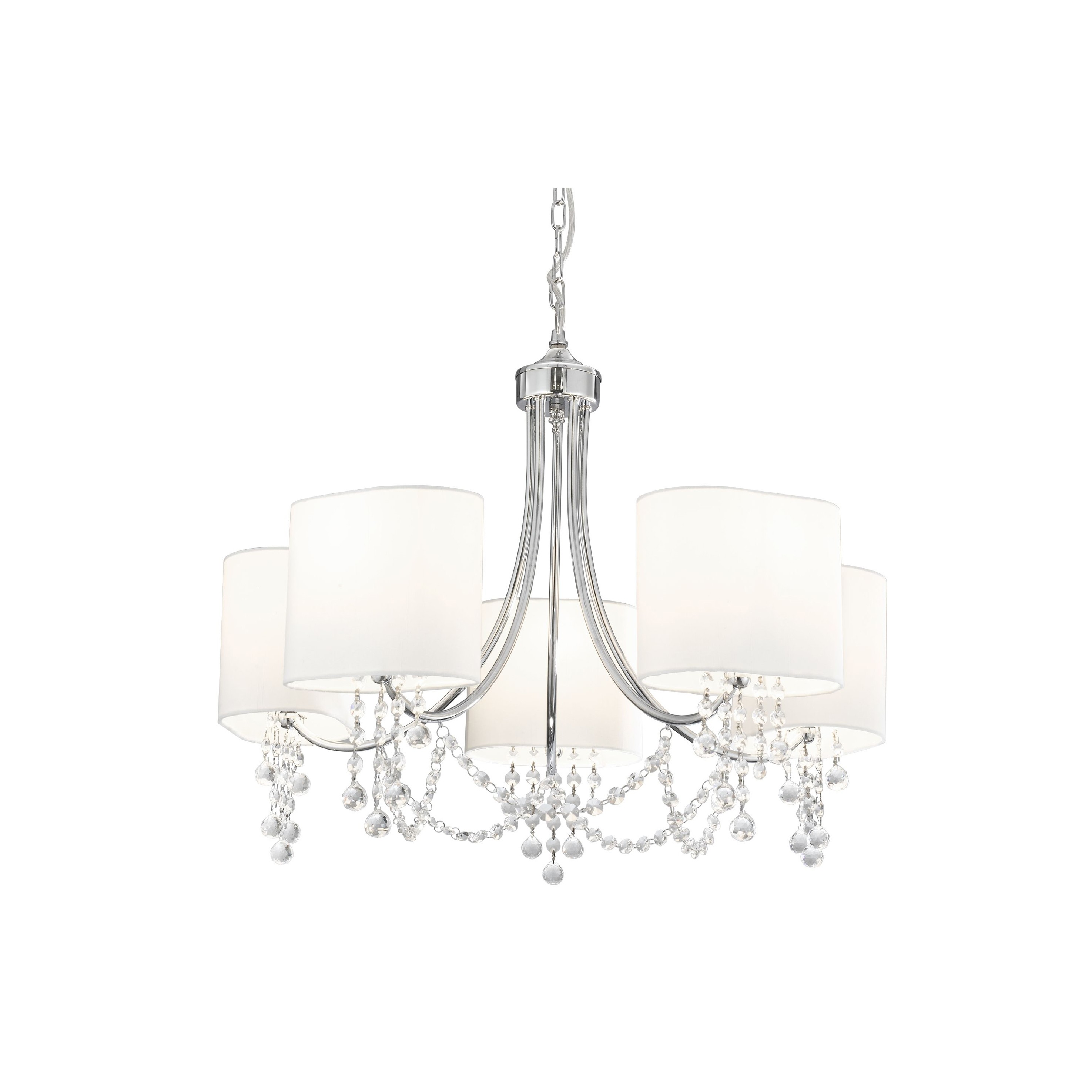 Searchlight Nina - lustre - Ø cm - chrome et blanc