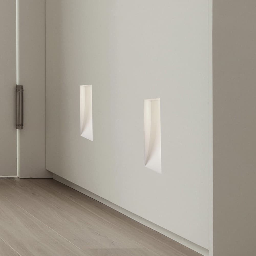 Nova Luce Eurona - Applique encastrée - 16,5 x 8 cm - plâtre blanc