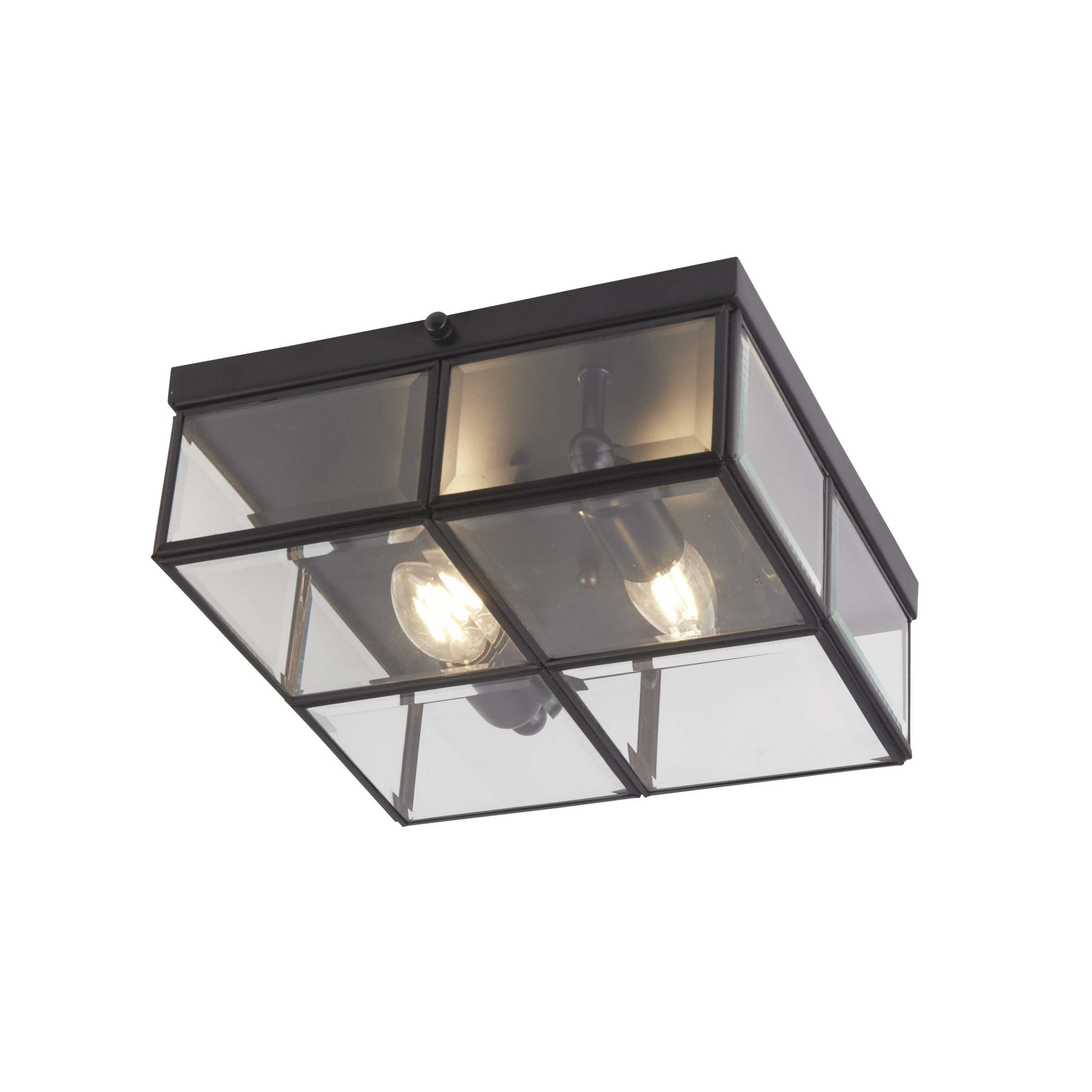 Searchlight Flush - plafonnier - x - noir mat