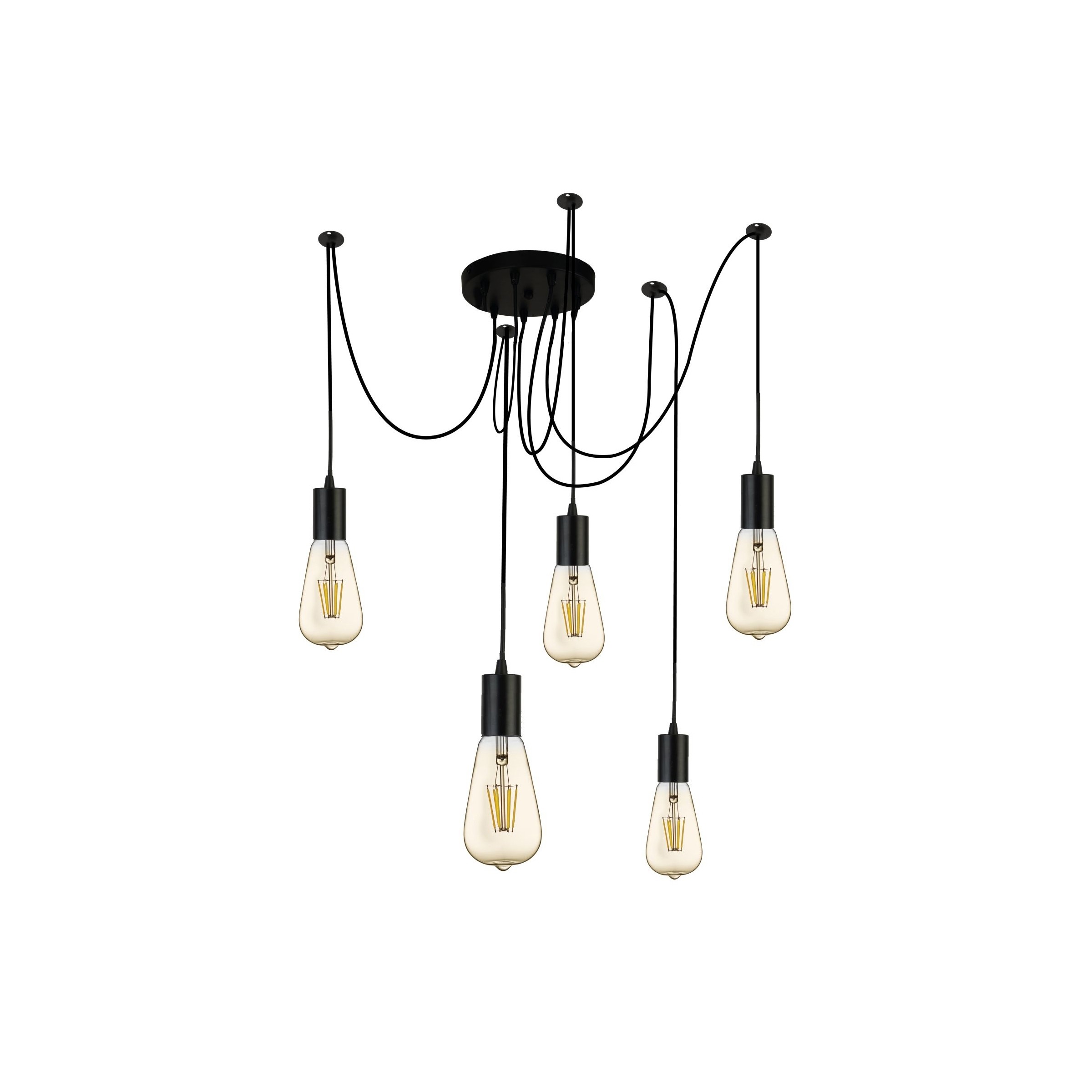 Searchlight Squiggle - lampe suspendue - Ø ,5 cm - noir mat
