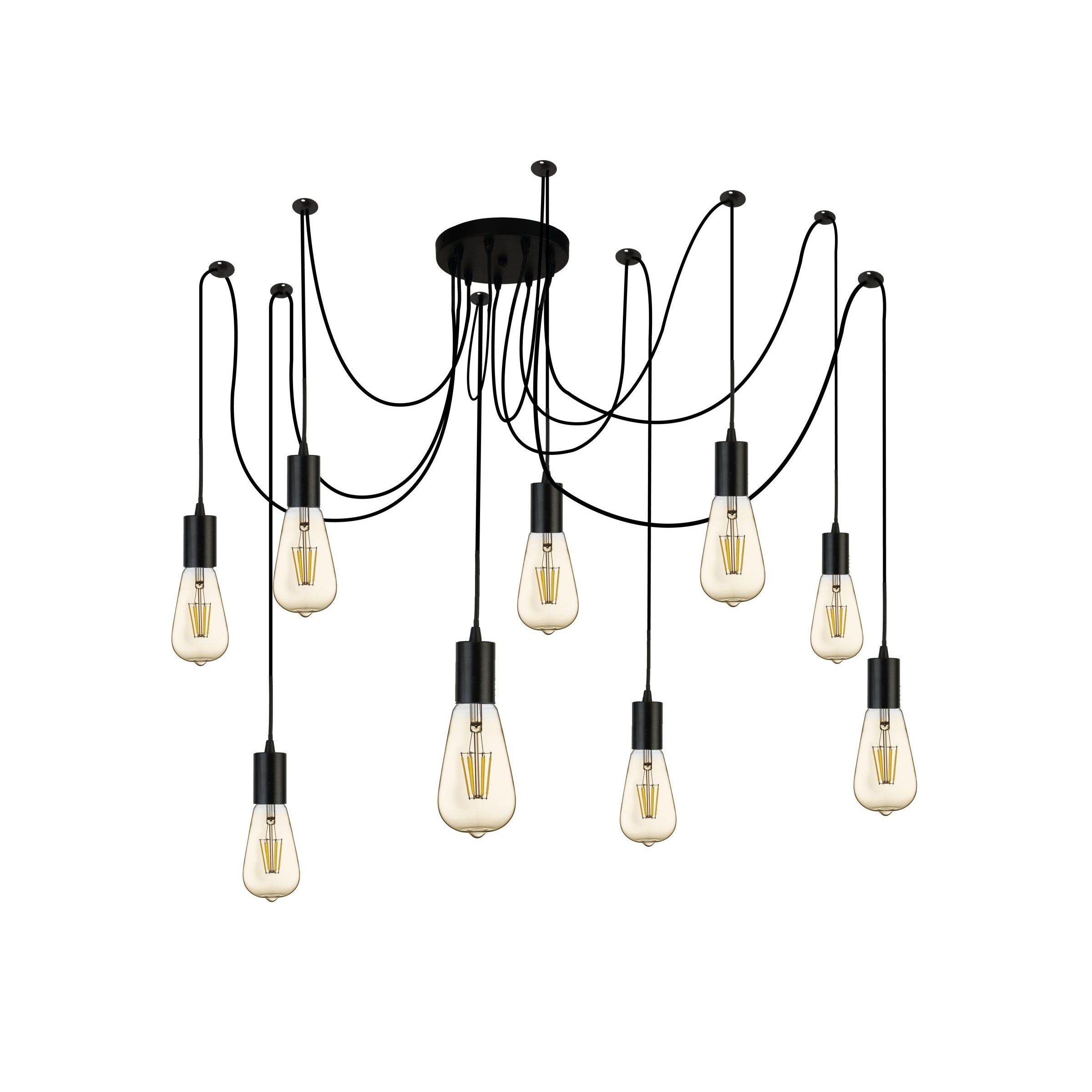 Searchlight Squiggle - lampe suspendue - Ø ,5 cm - noir mat