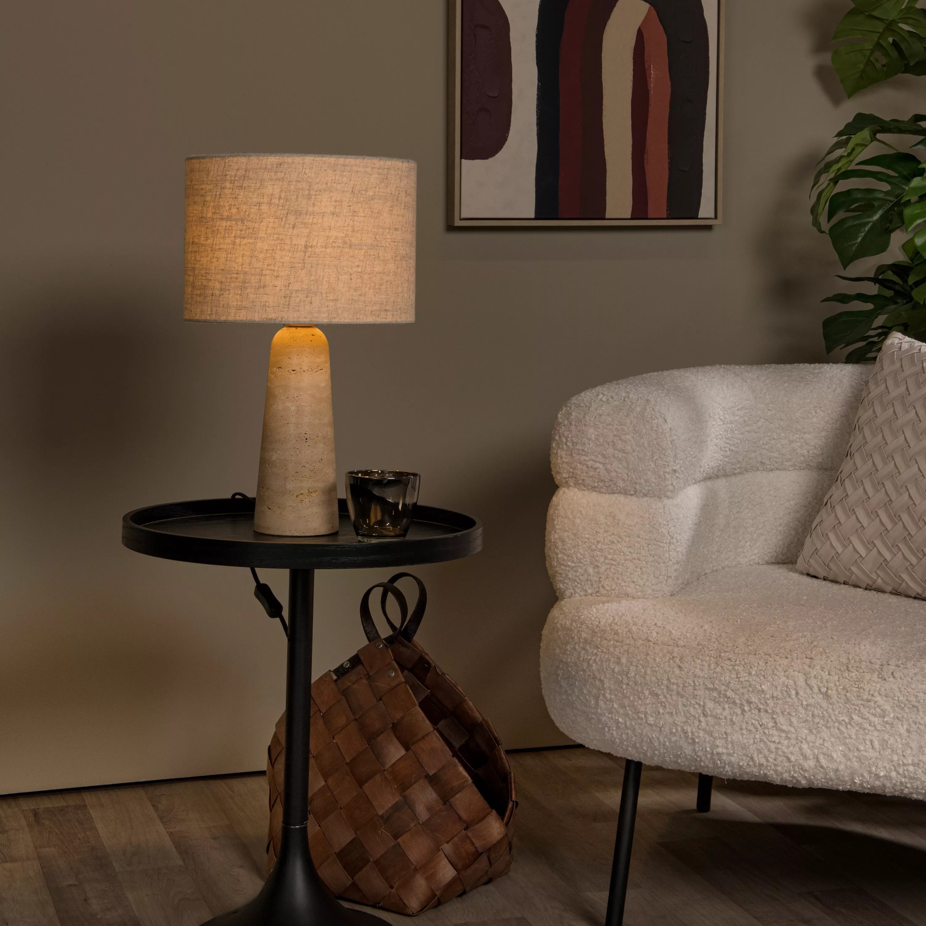 Lucide Nimue - lampe à poser - Ø cm - taupe