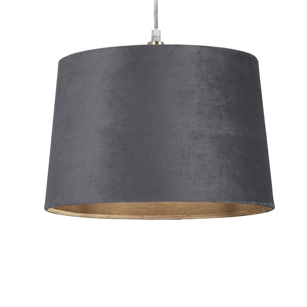 Abat-jour tambour Searchlight - Ø cm - anthracite et or brossé