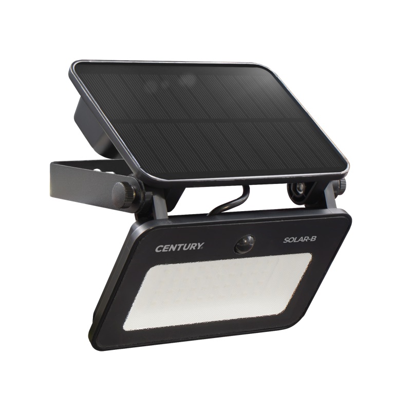 Century Italia Solar-B - spot solaire avec détecteur de mouvement - 14,3 x 9,7 x 4,4 cm - 8W LED inclus - couleur de lumière réglable - IP65 - noir