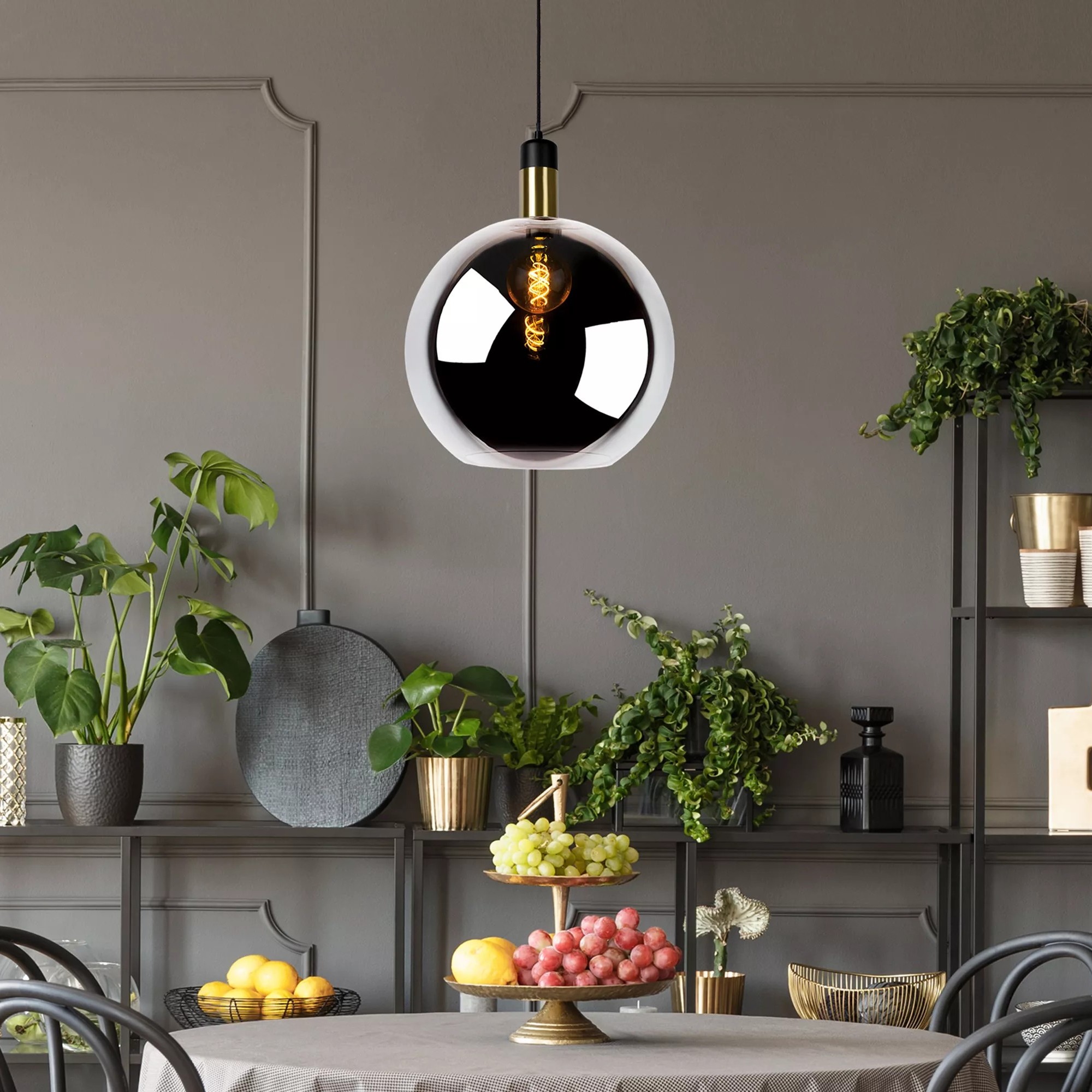SECONDE CHANCE - Lucide Julius - lampe suspendue - Ø 40 x 182 cm - fumé