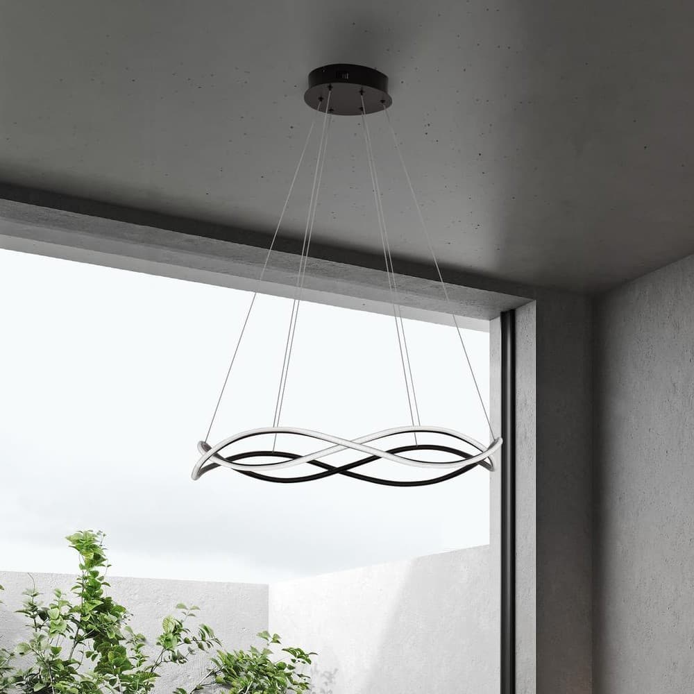 Nova Luce Jinal – suspension – Ø cm – LED 57W dimmable inclus – noir sable