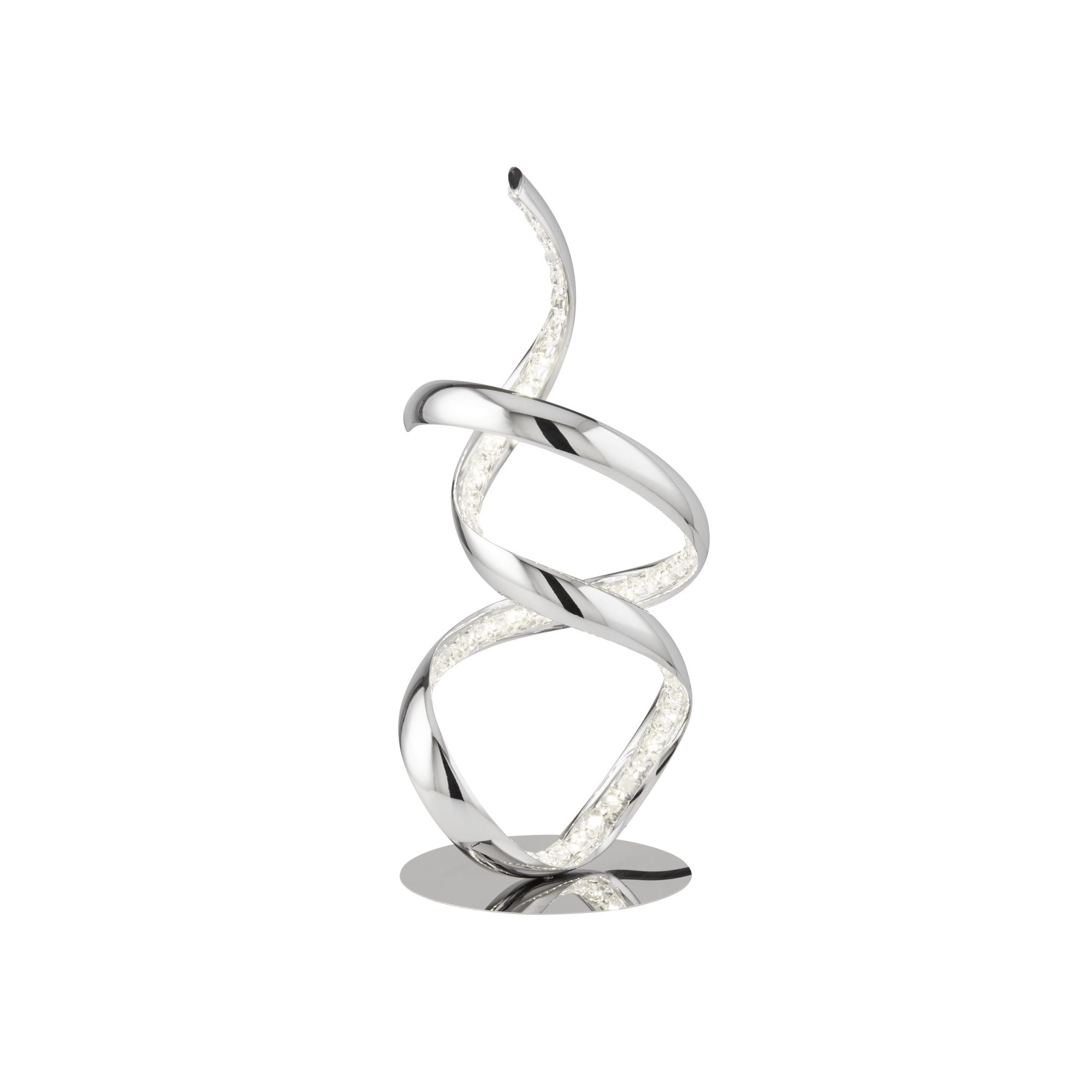 Searchlight Twirls - lampe à poser - 18,5 x 39,5 cm - 13W LED inclus - chrome