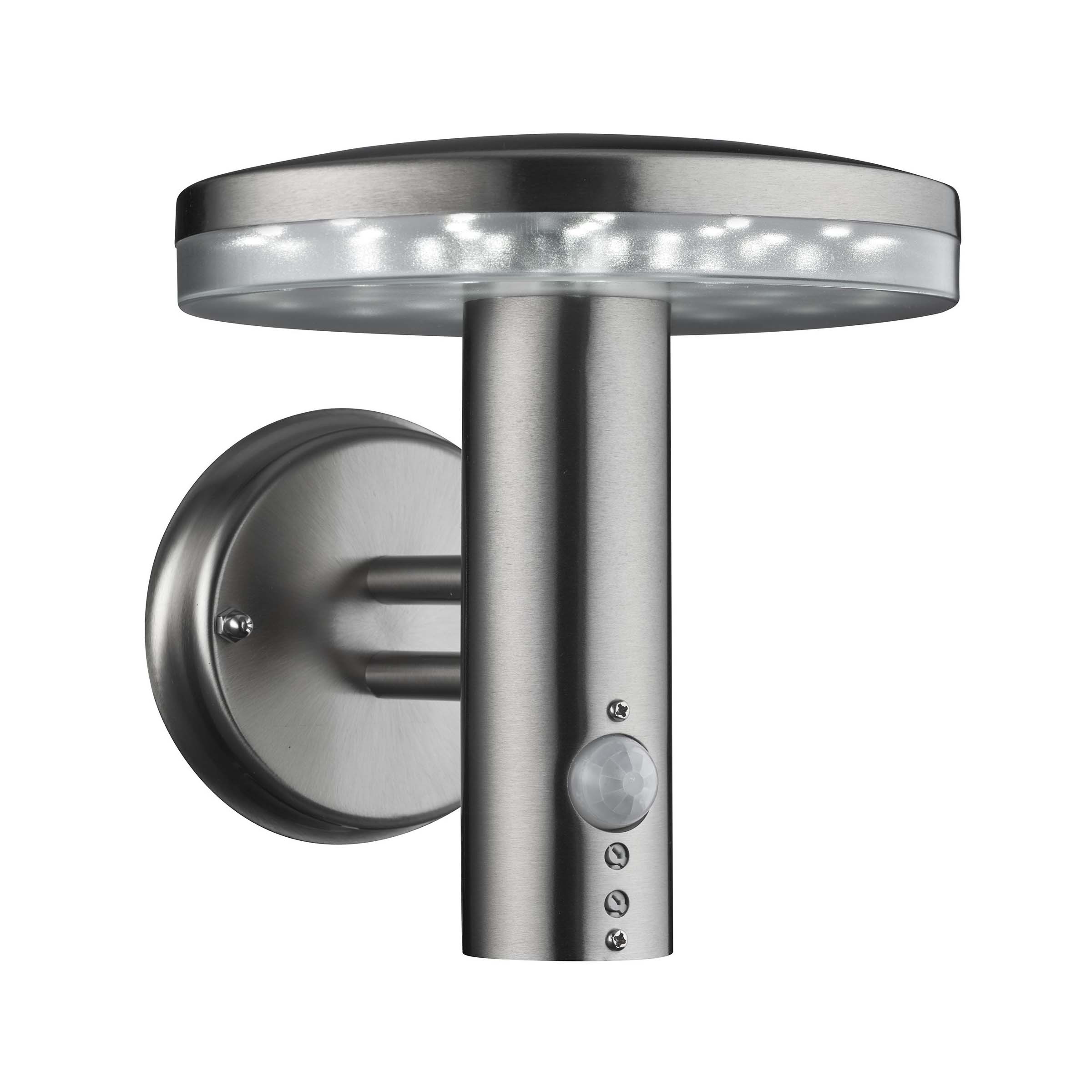 Searchlight Brooklyn - Applique d"extérieur avec détecteur de mouvement - ,5 cm - LED intégrée 6W - acier inoxydable