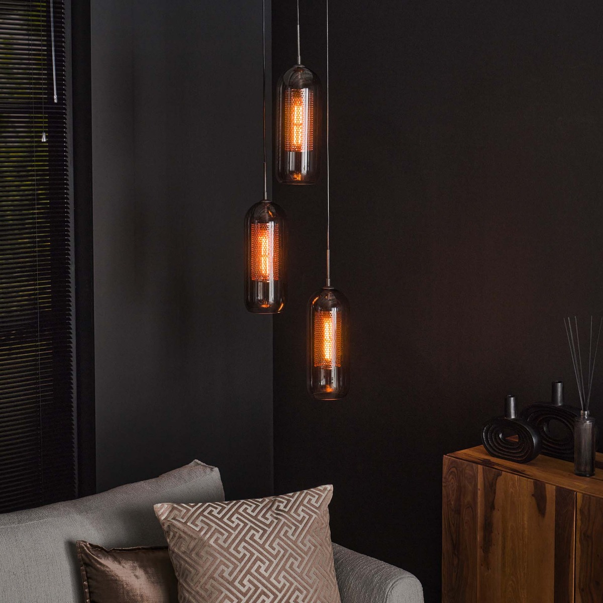 Vico Lantern 3L - lampe suspendue - Ø cm - artic black