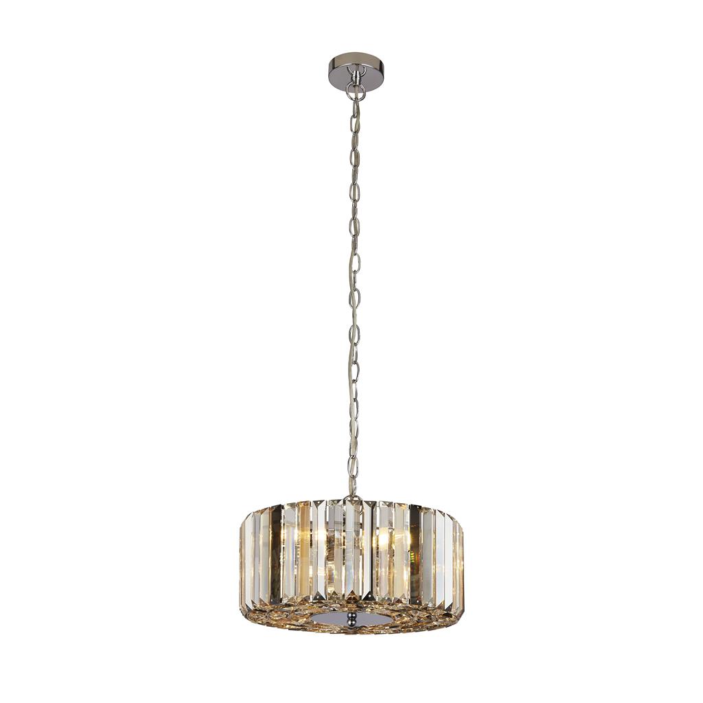 Searchlight Iris - plafonnier suspendu - Ø cm - chrome et ambre — vue 3