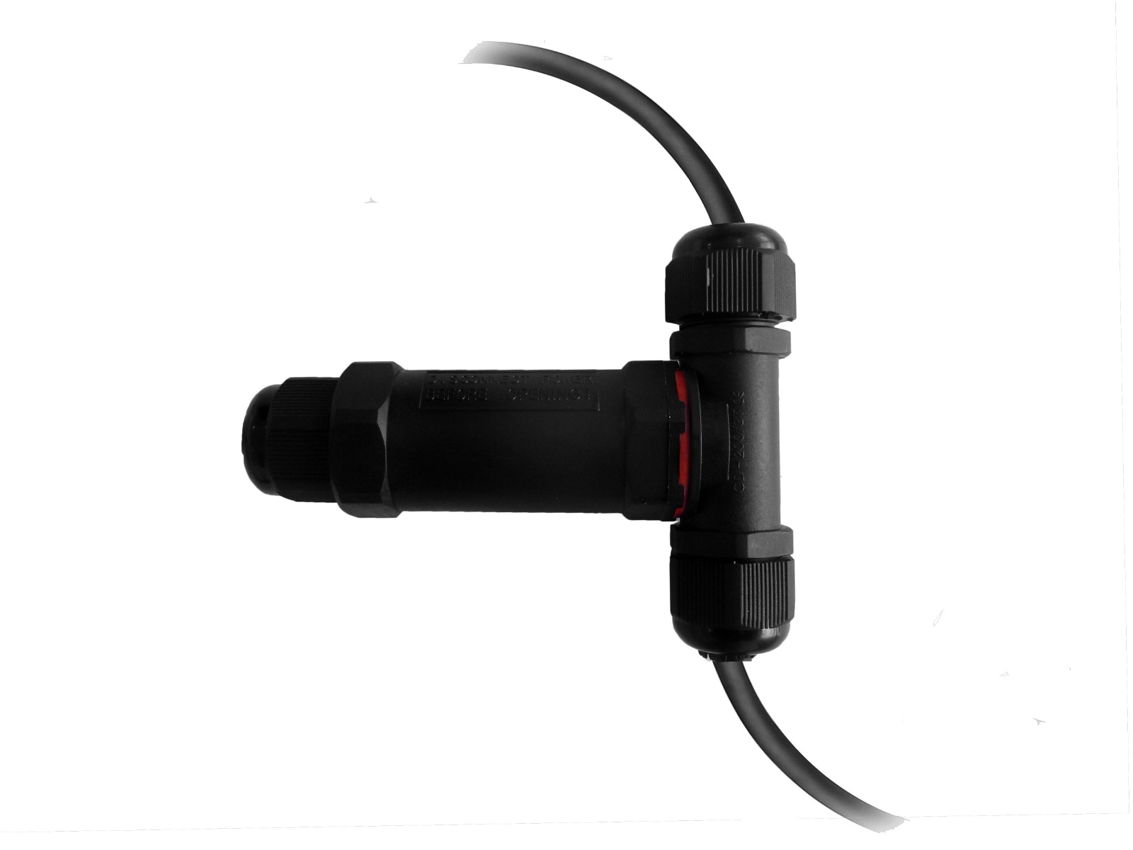 Century Italia - Boîte de jonction étanche en forme de T 1 entrée / 2 sorties - Ø x 9,5 cm - IP68