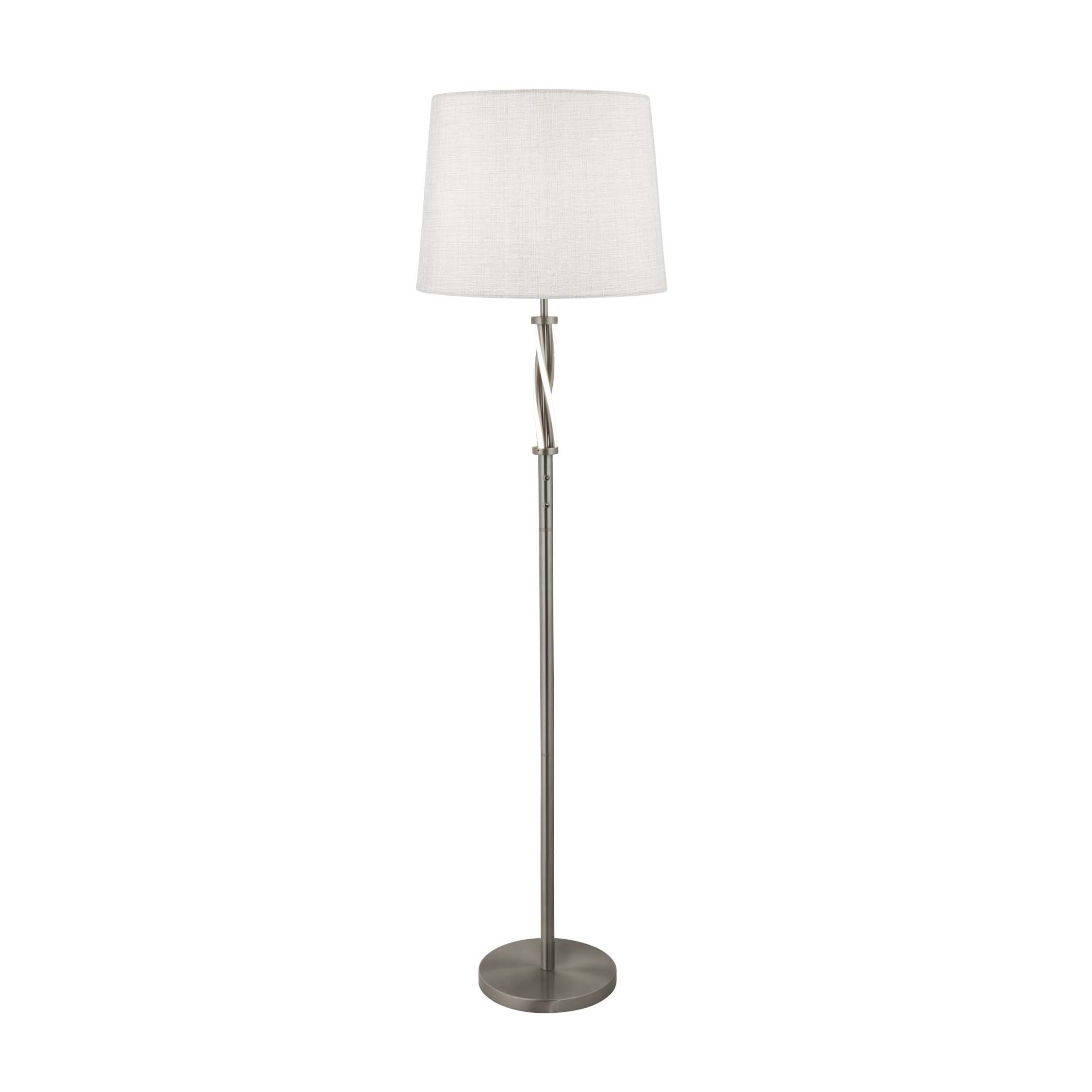 Searchlight Vegas - lampadaire - Ø cm - 6W LED inclus - argent satiné et blanc