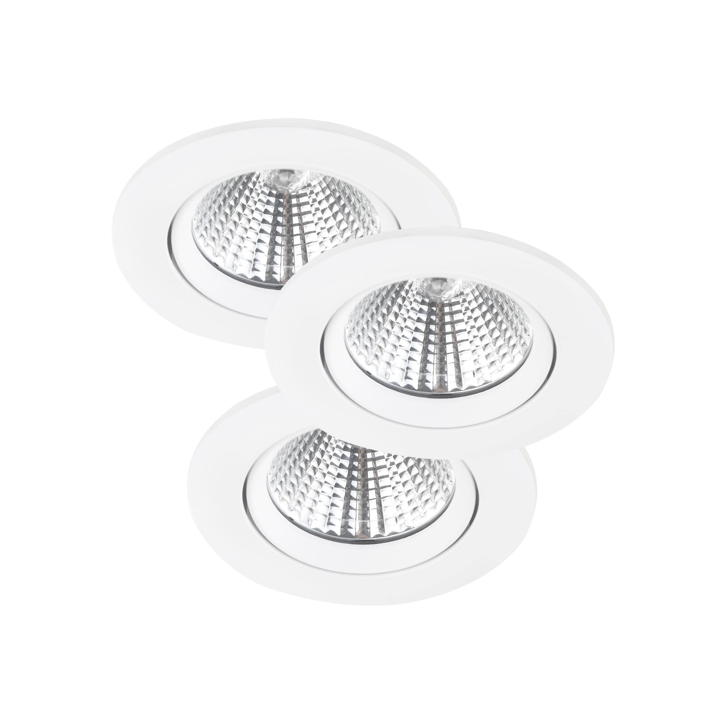 Nordlux Fremont - set de 3 - Ø 85 mm, Ø 72 mm encastrable - 5,5W LED dimmable inclus - IP23 - blanc