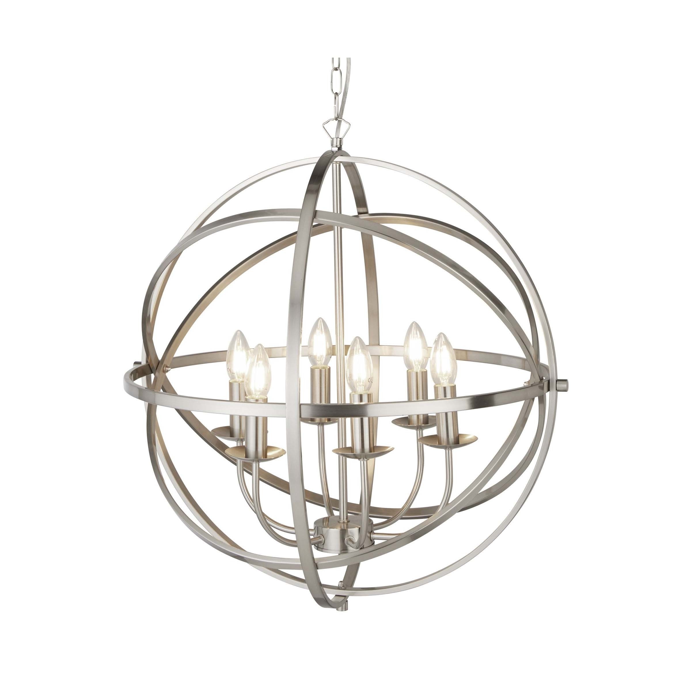 Searchlight Orbit - lustre - Ø cm - argent satiné