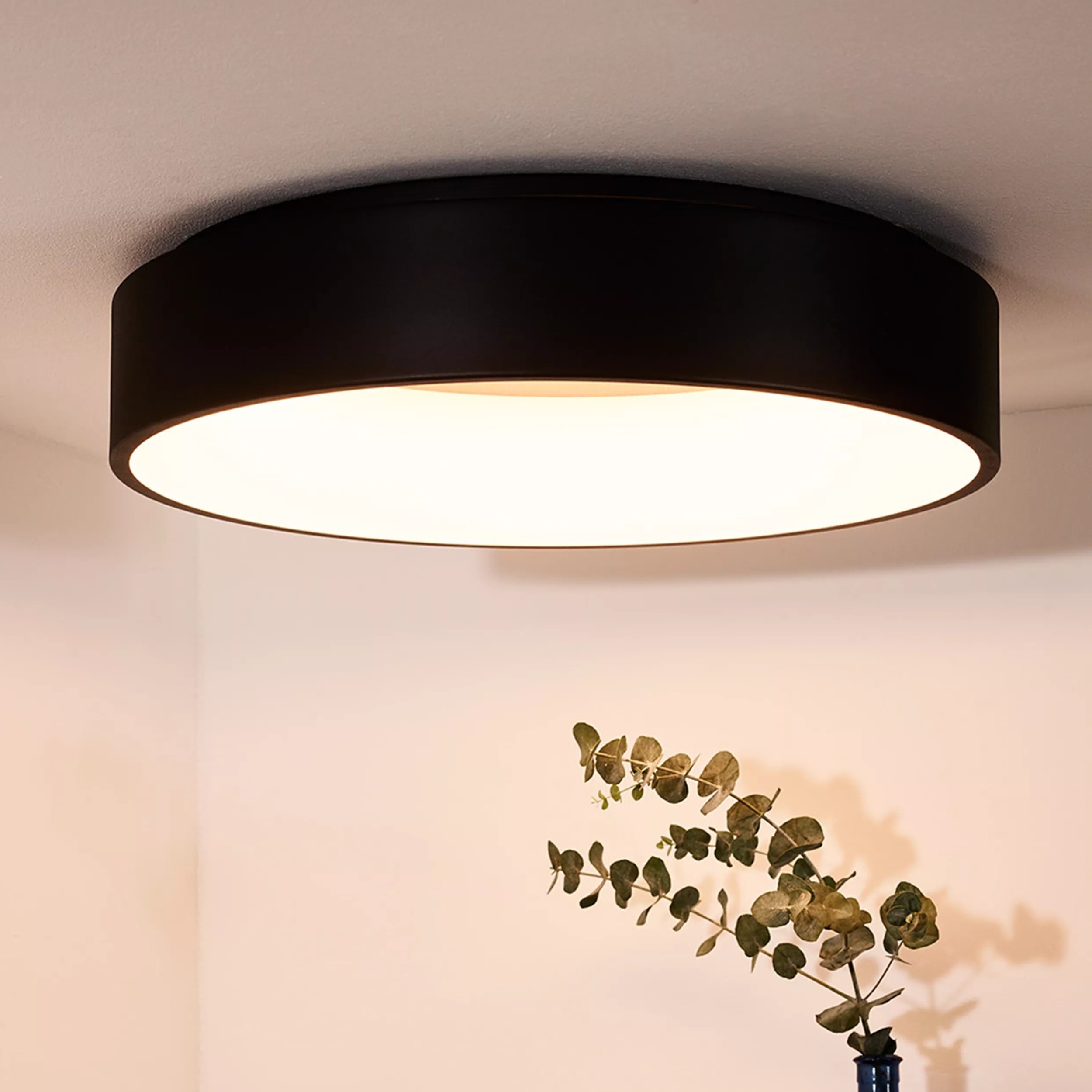 Lucide Talowe - plafonnier - Ø cm - 42W LED dimmable inclus - noir