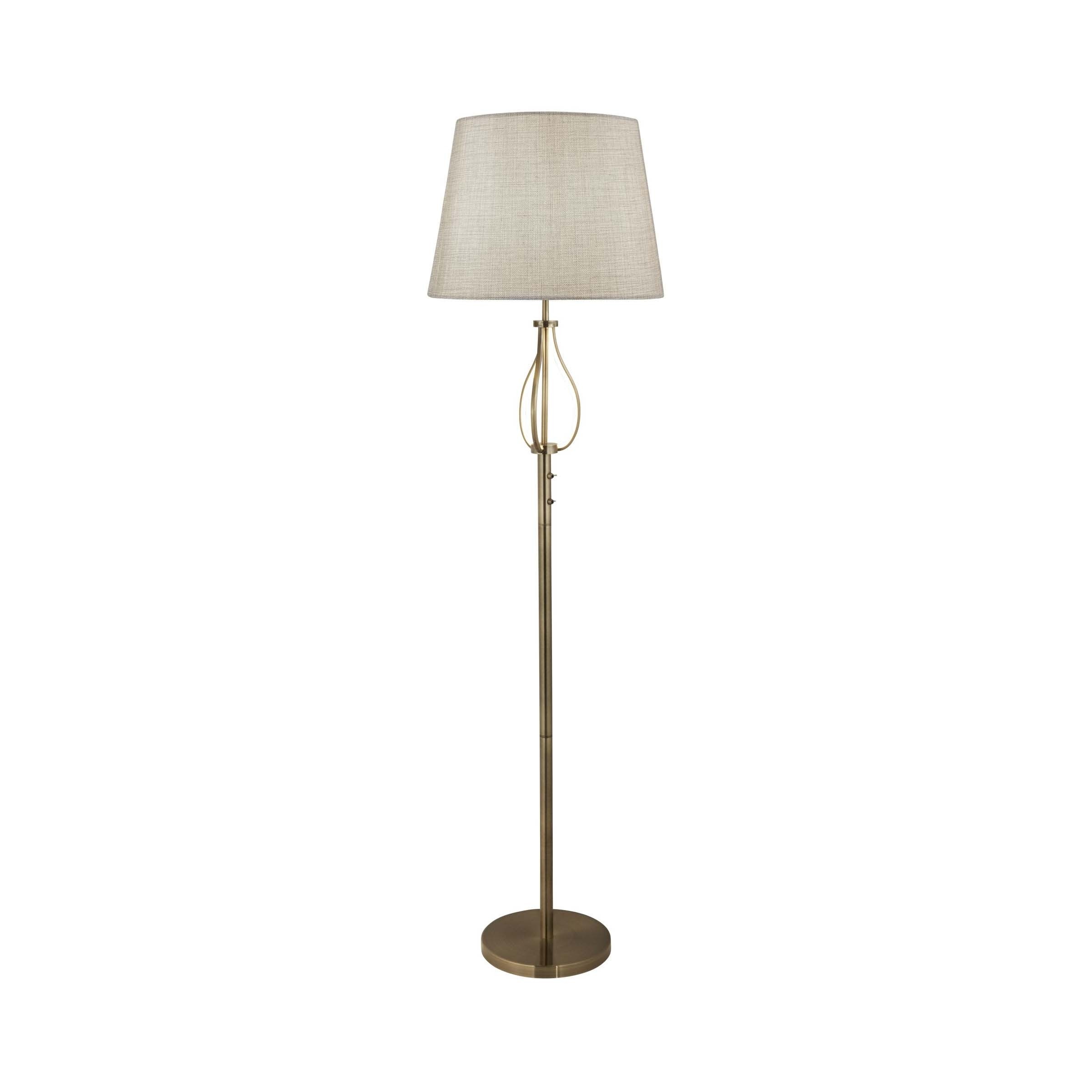 Searchlight Vegas - lampadaire - Ø cm - 6W LED inclus - blanc et laiton antique