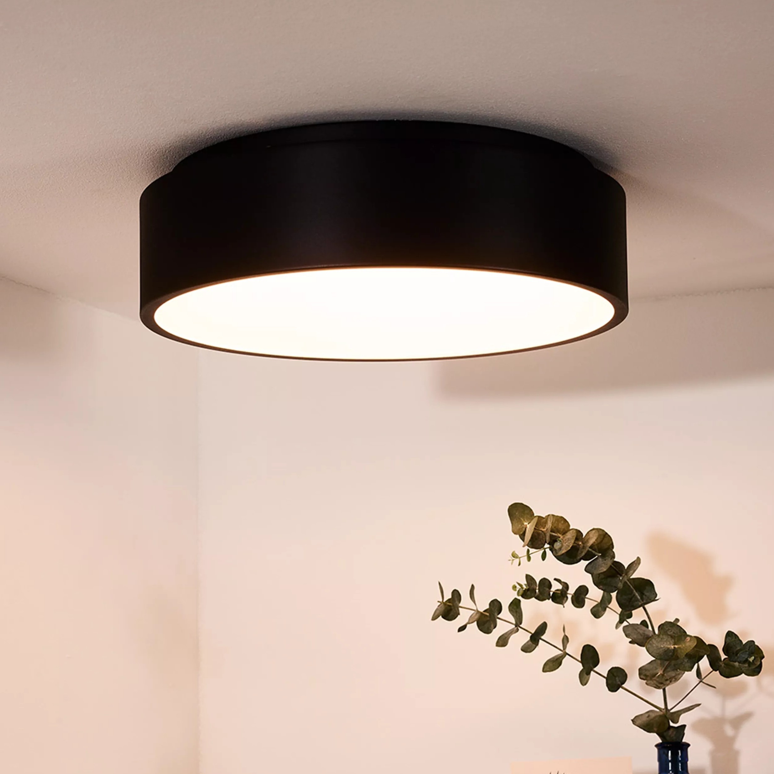 Lucide Talowe - plafonnier - Ø cm - 30W LED dimmable inclus - noir