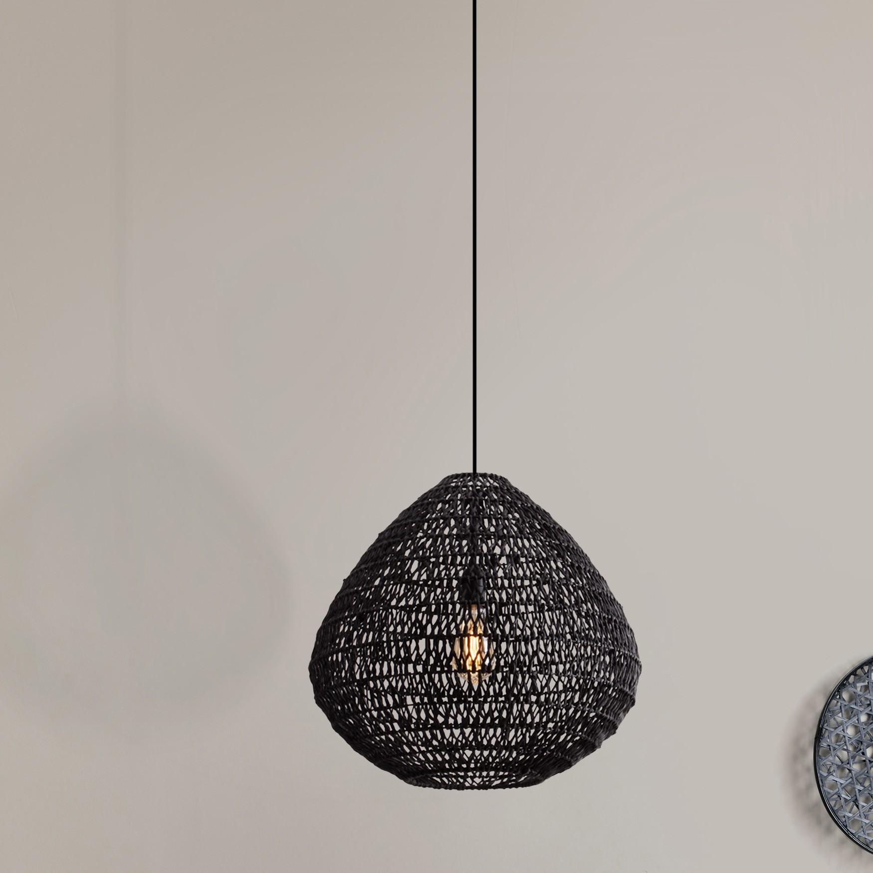 Nova Luce Melody - lampe suspendue - Ø cm - noir