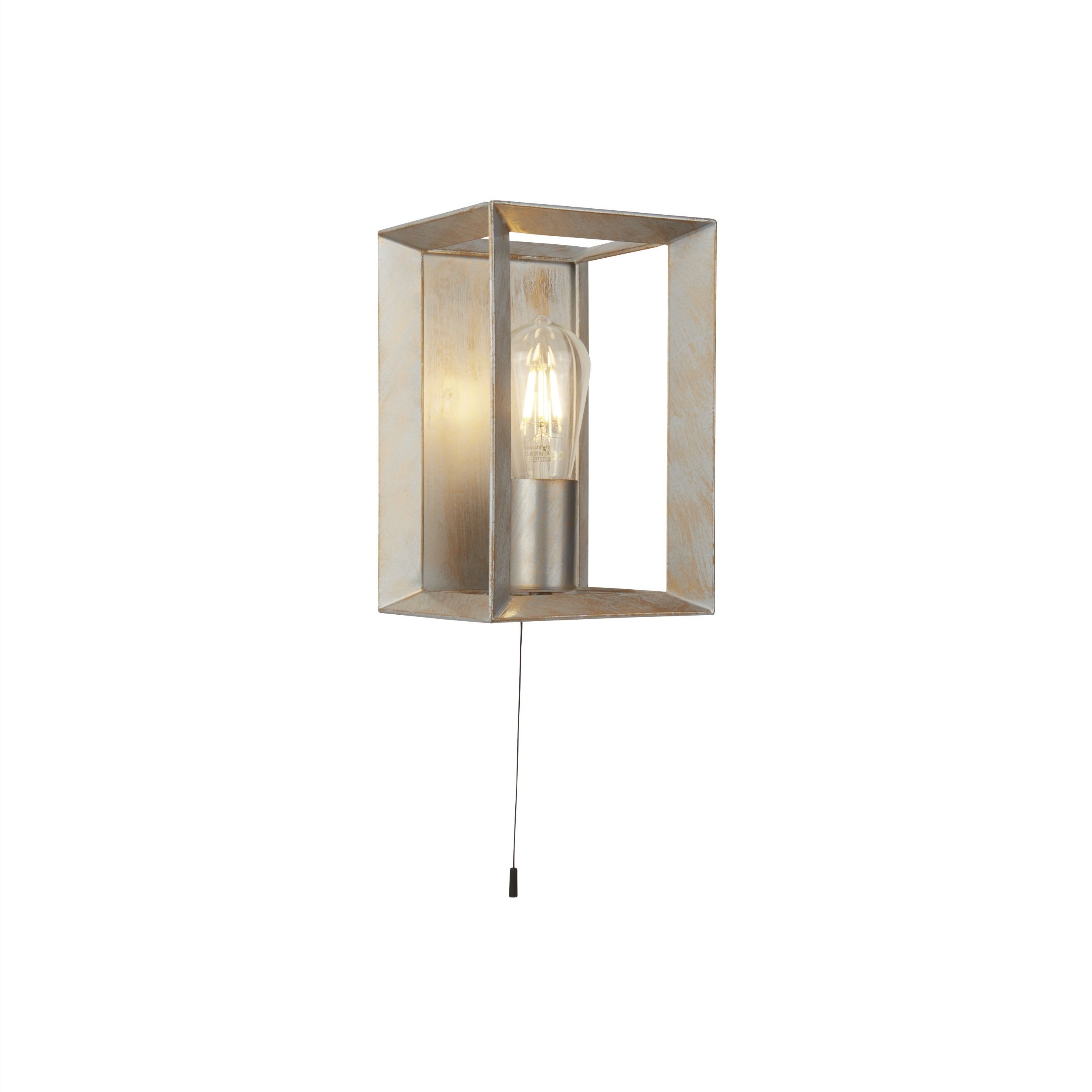 Searchlight Heaton - applique murale avec interrupteur à tirette - ,5 cm - argent brossé et or