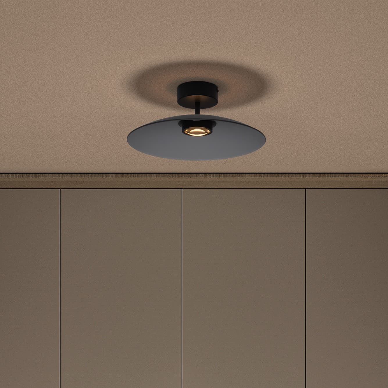 Nova Luce Polifemo - plafonnier - Ø cm - 12W LED inclus - verre fumé et noir sablé