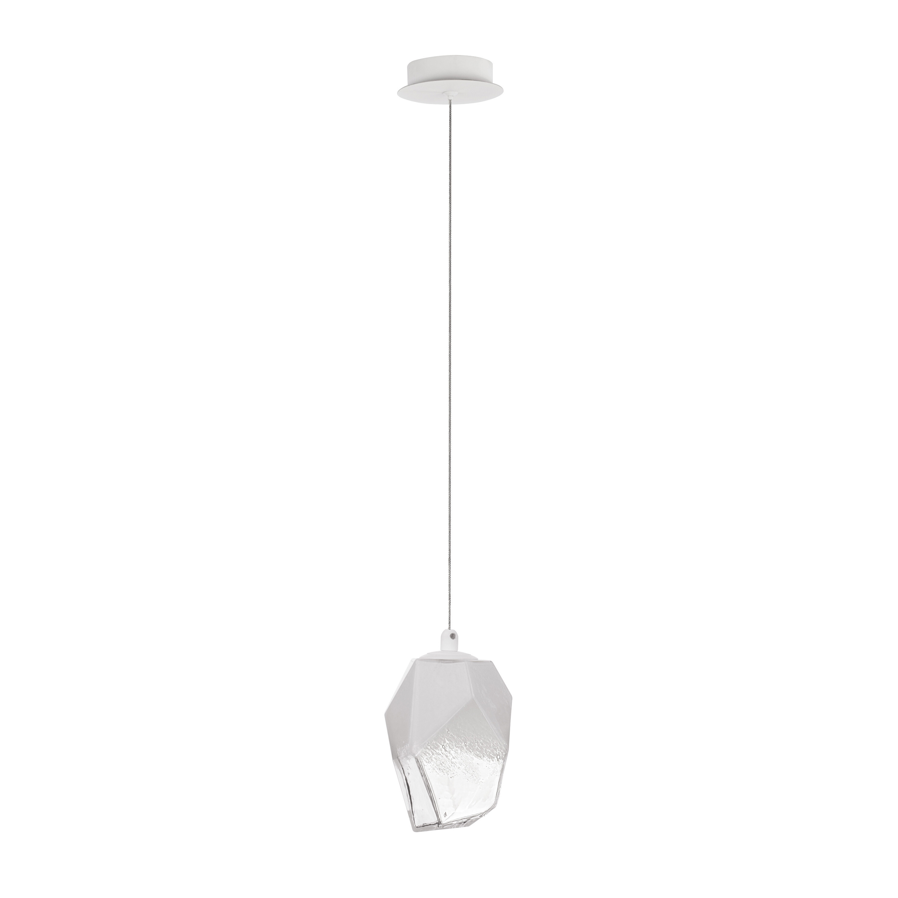 Nova Luce Ice - lampe suspendue - Ø cm - blanc et transparent