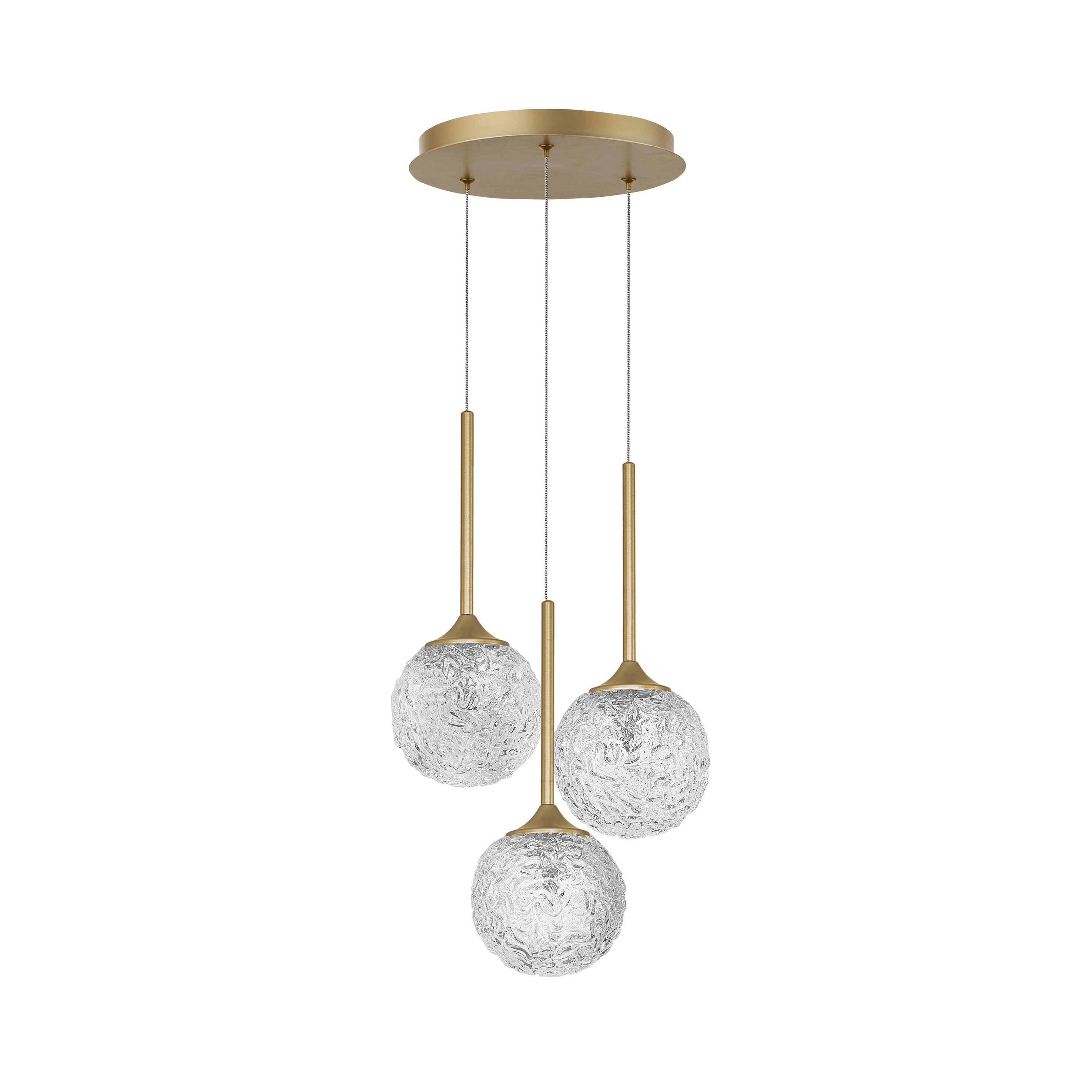 Nova Luce Mirano - lampe suspendue - Ø cm - laiton doré et transparent — vue 3