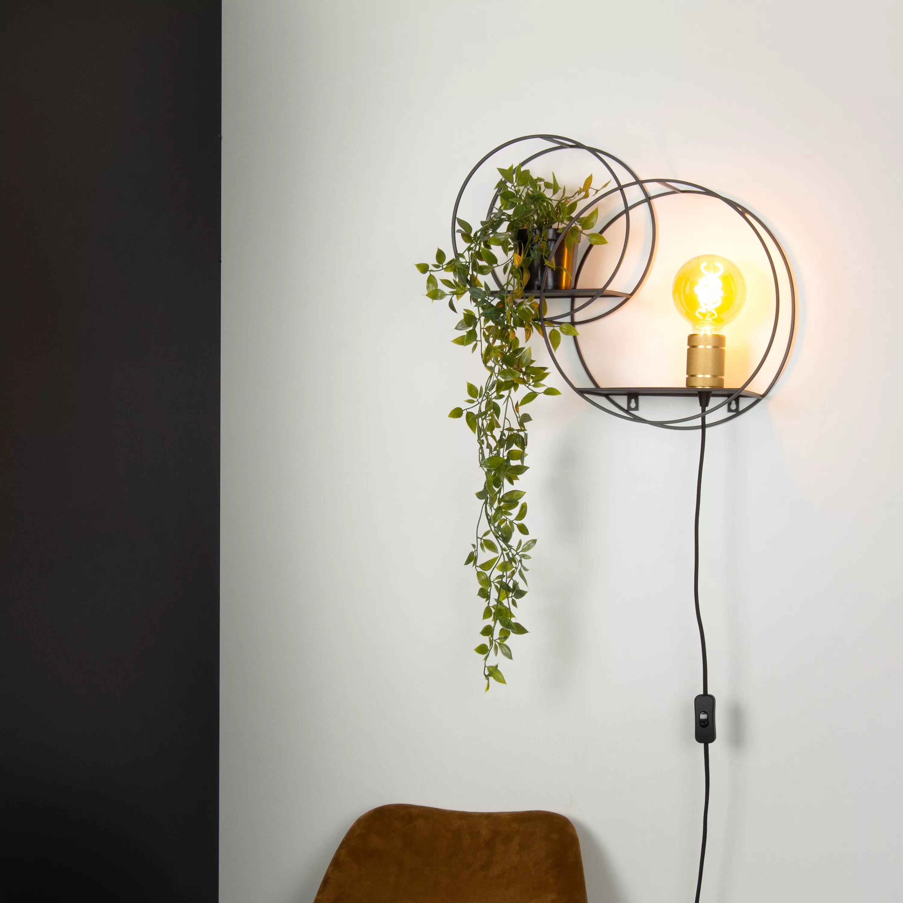 Lucide Circle - applique murale - x - noir et or
