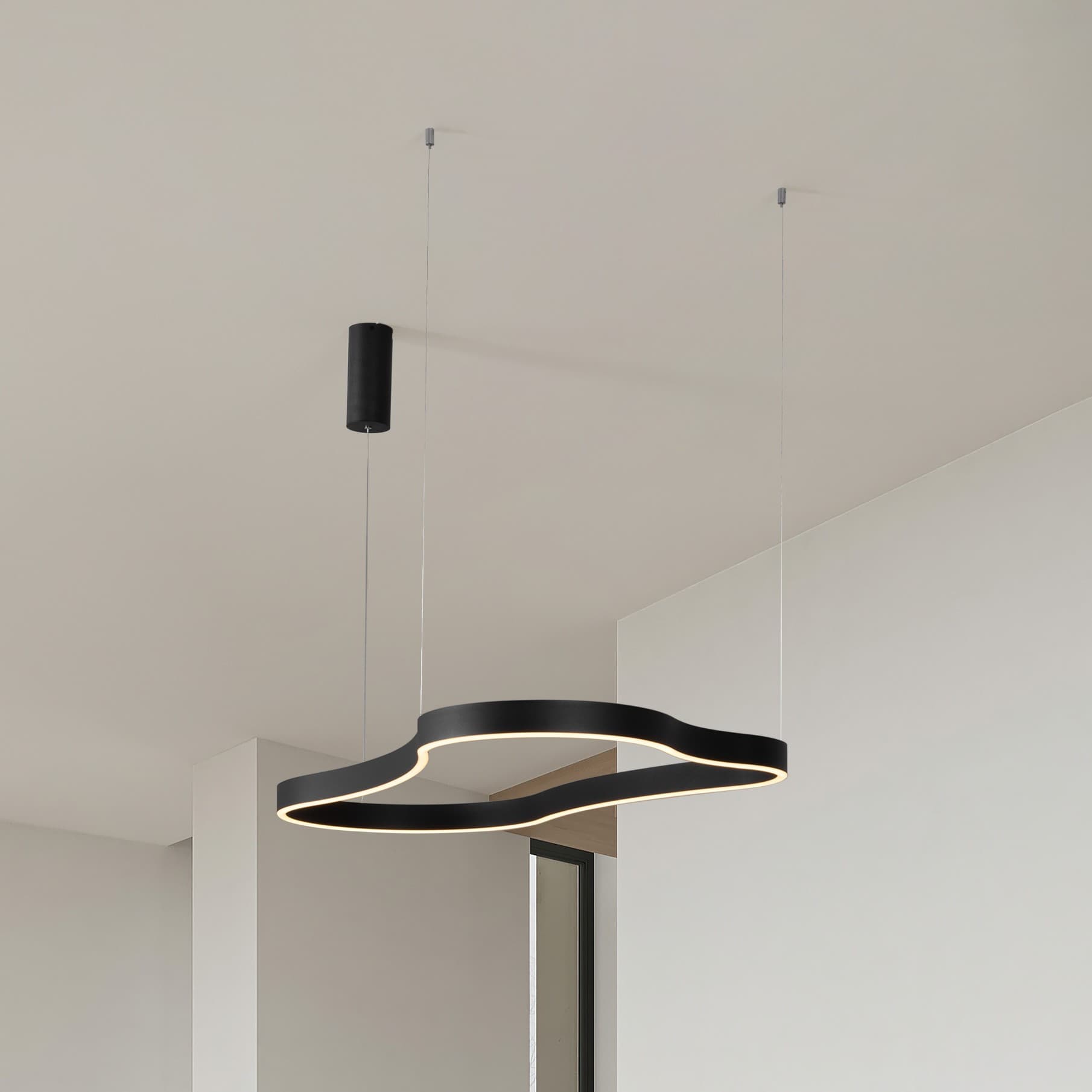 Nova Luce Dussa - lampe suspendue - x - 61W dimmable LED inclus - noir sablé