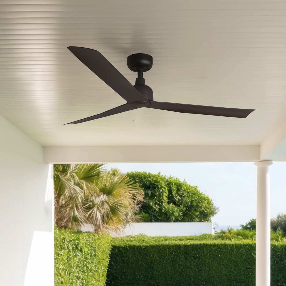 Faro Marine M - ventilateur de plafond pour extérieur - Ø - IP44 - marron foncé