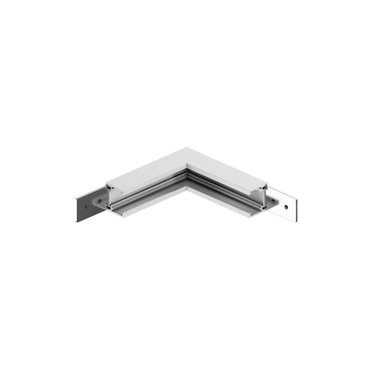 VK Lighting Eiva - système de rail magnétique - Profil d"angle en saillie vertical - x 2, - dimmable DALI - blanc