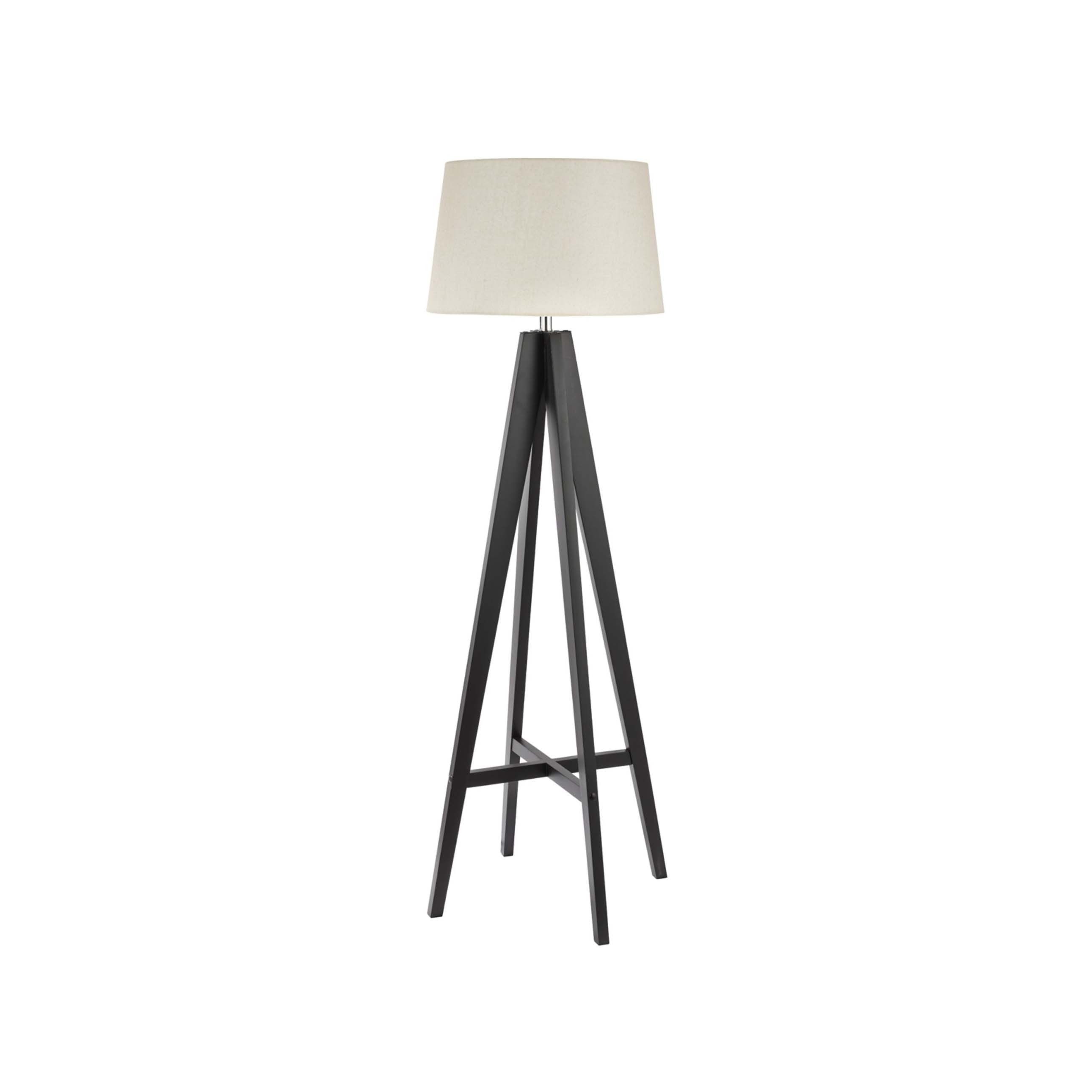 Searchlight Easel - lampadaire - - bois foncé et lin crème