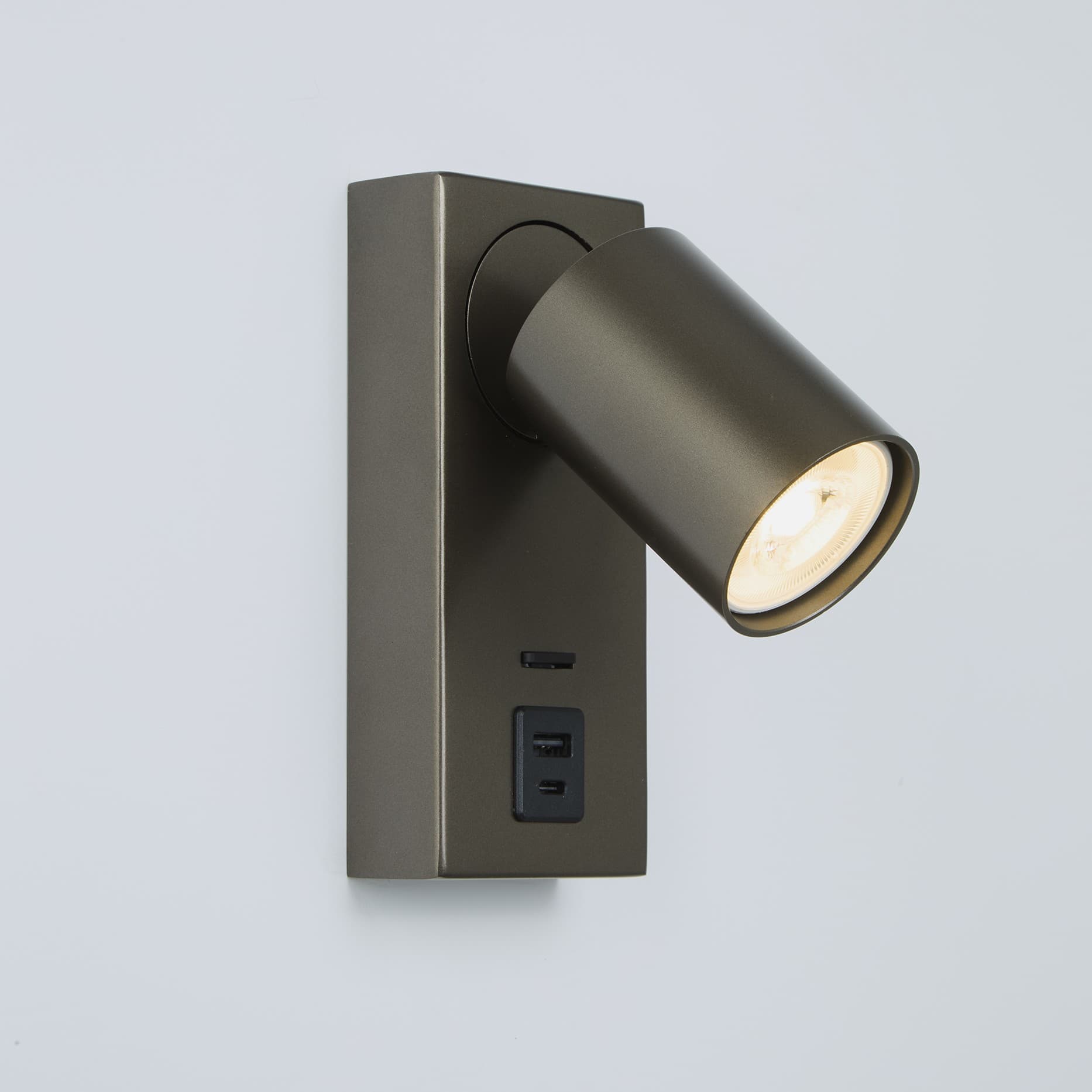 Projectlight Phoebe - spot en saillie avec port USB - 11,5 x cm - bronze