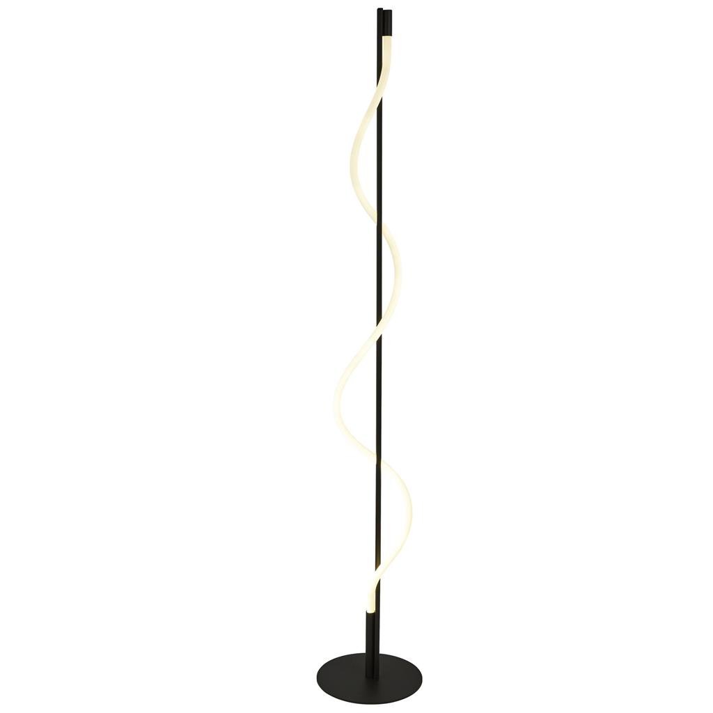 Searchlight Serpent - lampadaire - Ø cm - 20W dimmable LED inclus - noir et opale