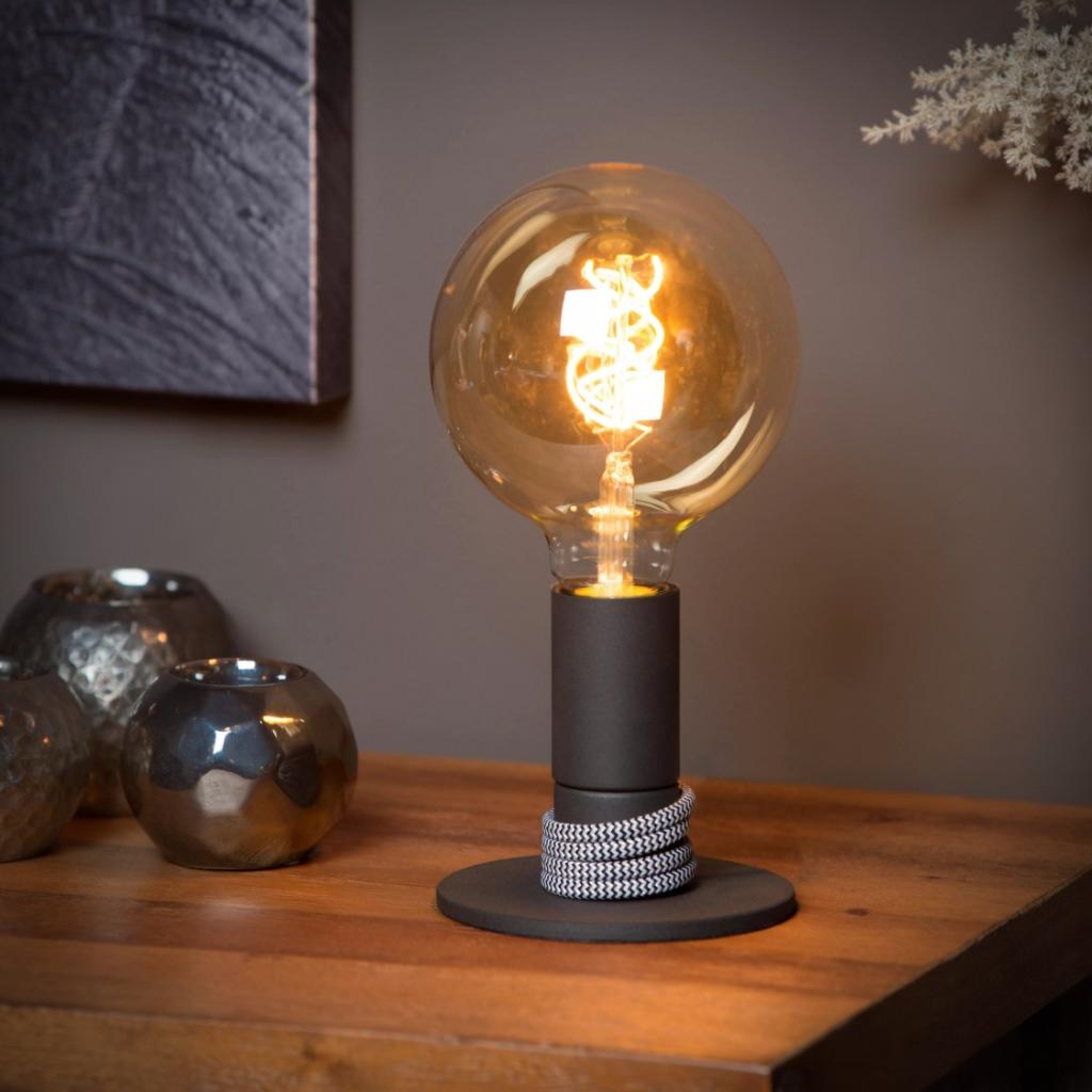 Lucide Marit - lampe à poser - Ø cm - noir