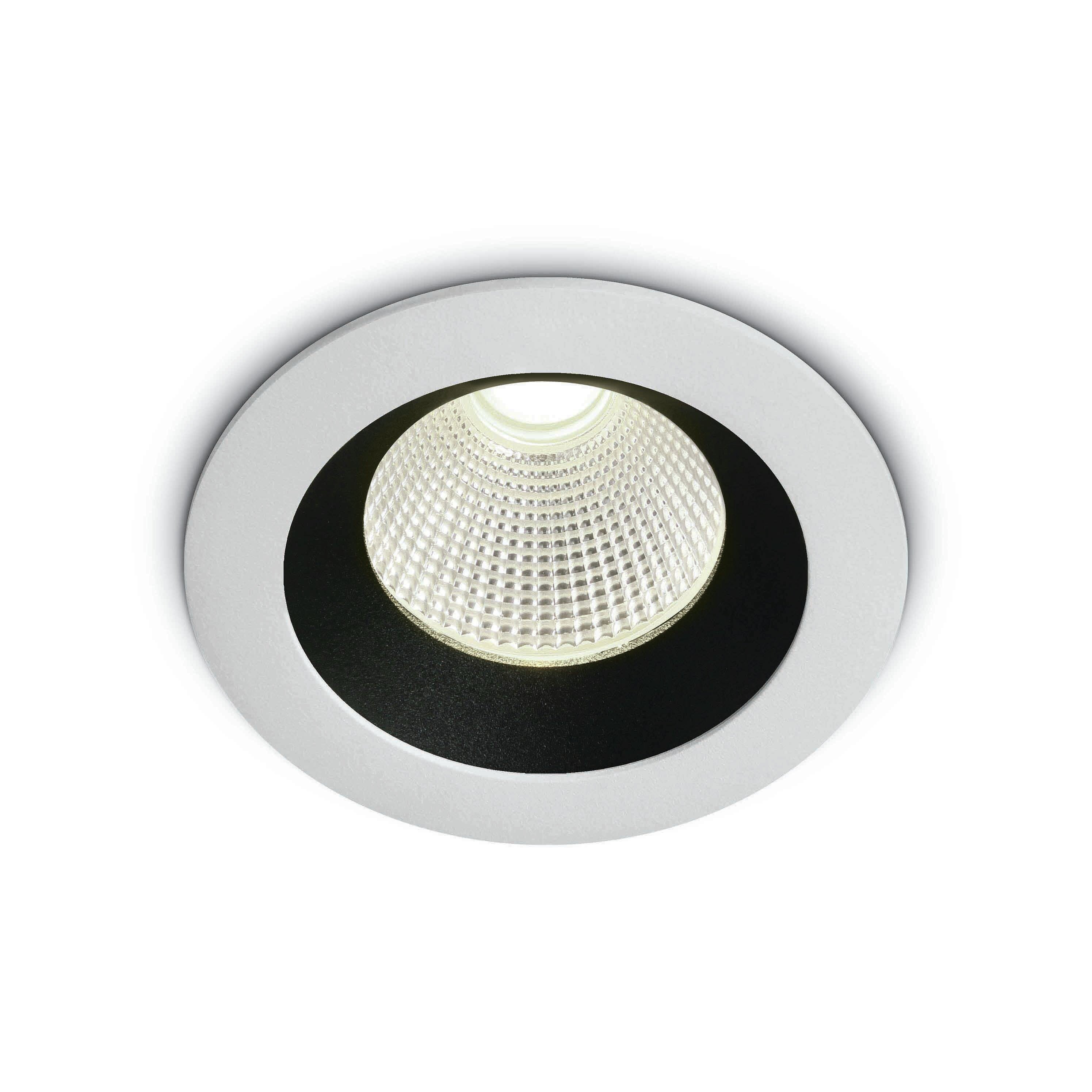 ONE Light Gamme Dark Light - spot encastré - Ø 85 mm, Ø 75 mm encastré - 12W LED dimmable inclus - IP65 - blanc - couleur de lumière blanche