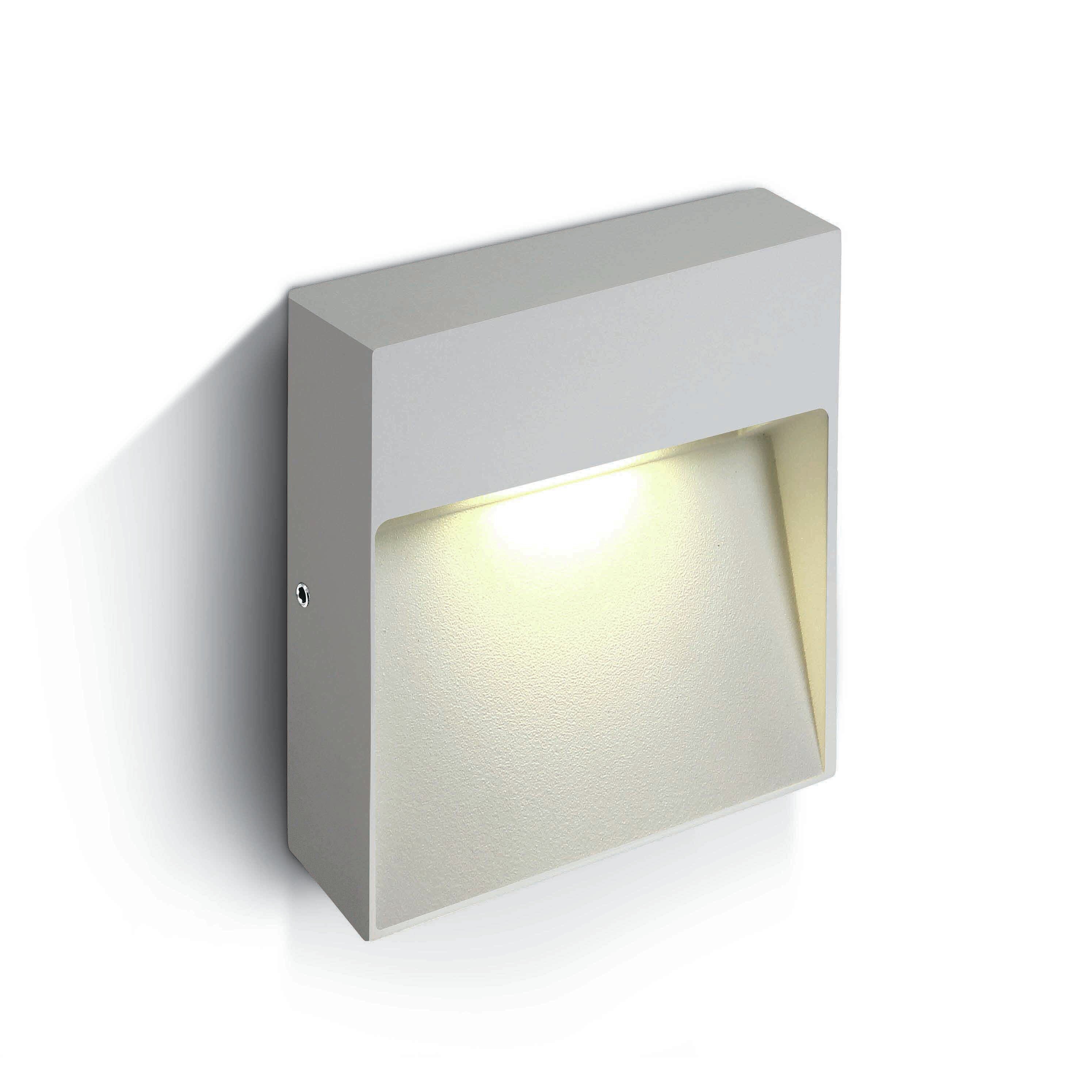 ONE Light Square Wall Dark Lights Indoor/Outdoor - appliques murales d"extérieur - 21,2 x 21,2 x 3,6 cm - 9W LED inclus - IP54 - blanc