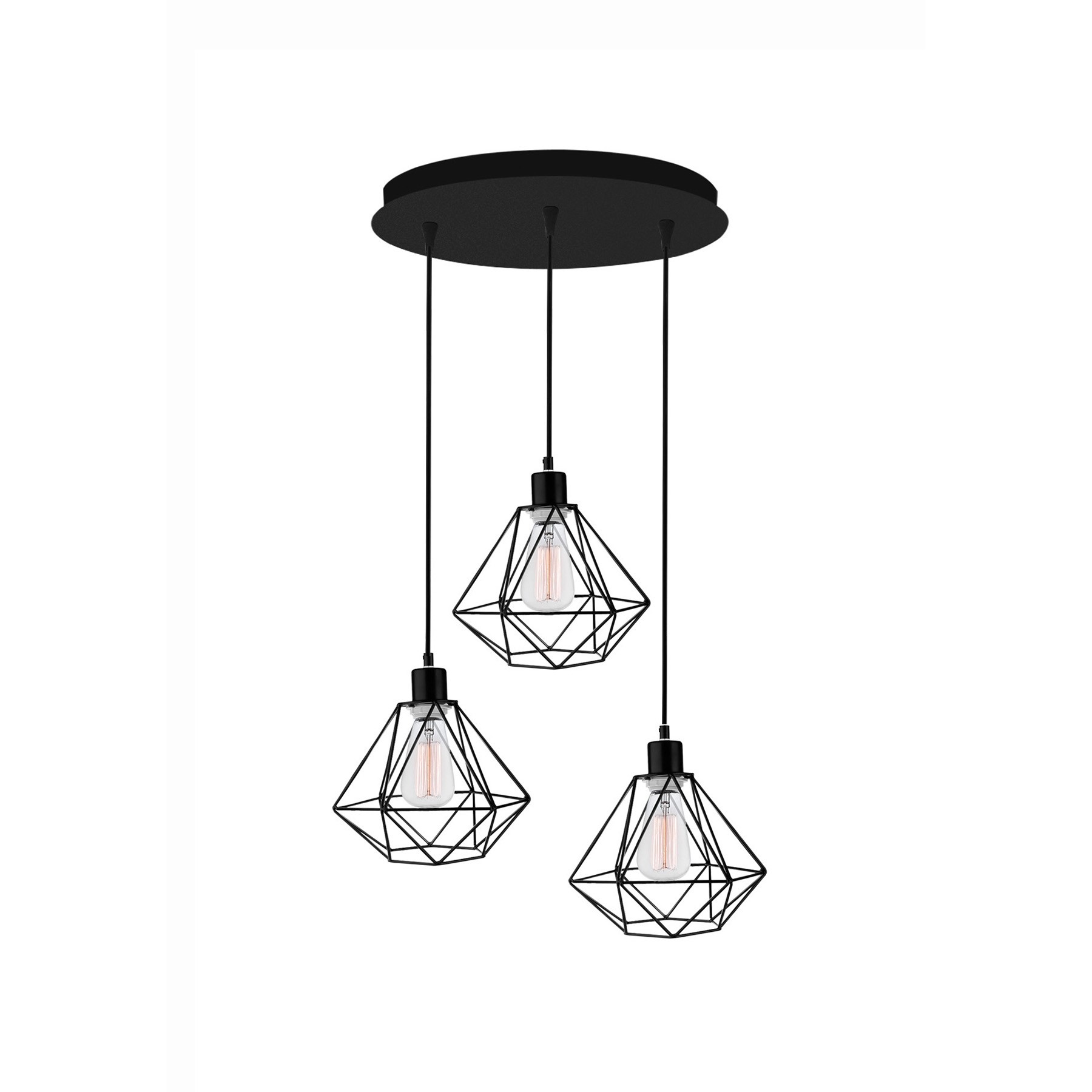 Nova Luce Pietra - lampe suspendue - Ø cm - noir