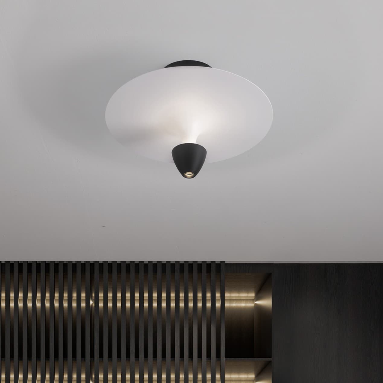 Nova Luce Luet - plafonnier - Ø cm - 11W LED inclus - noir sablé et blanc