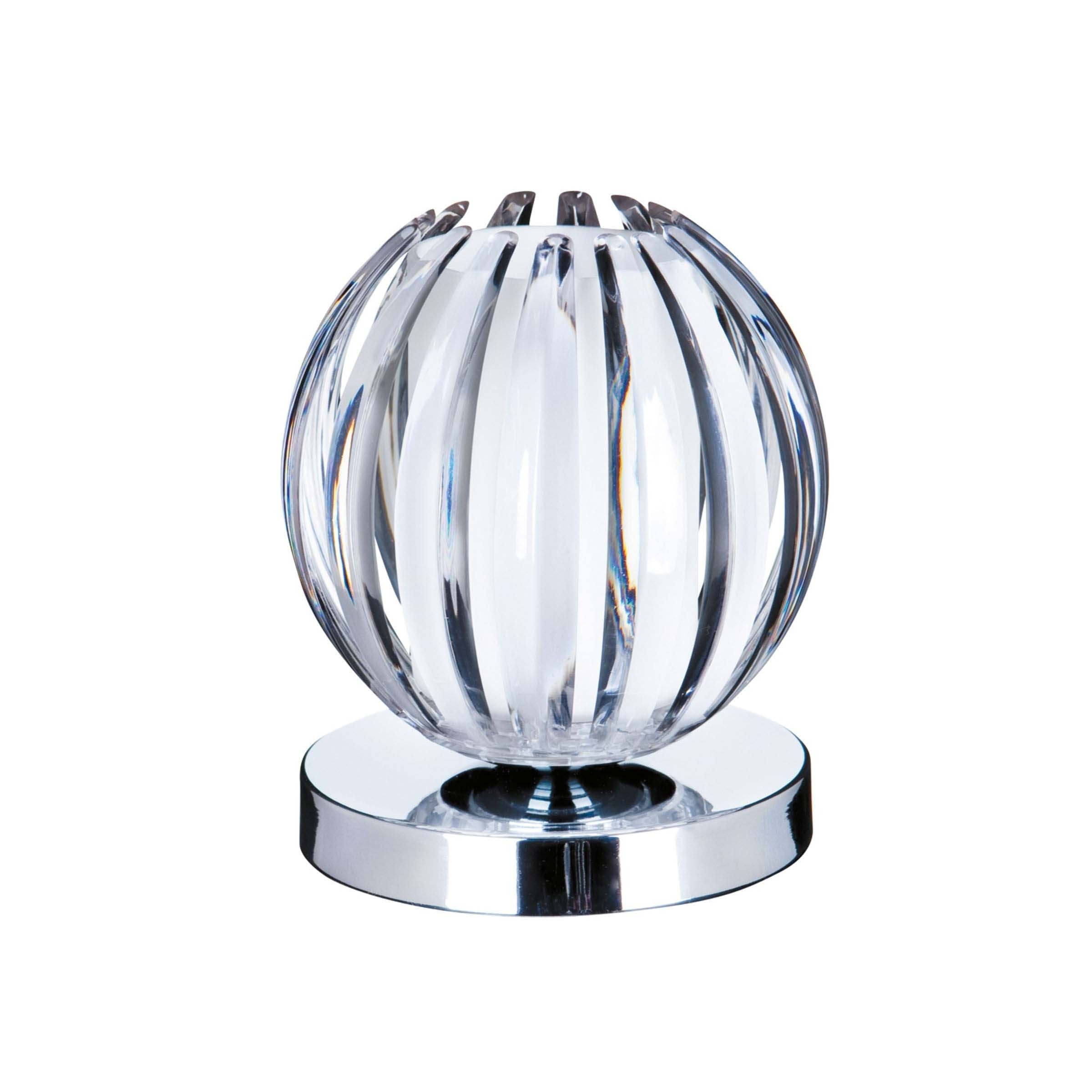 Searchlight Claw - lampe à poser - Ø ,5 cm - 3 niveaux de gradation - chrome et transparent
