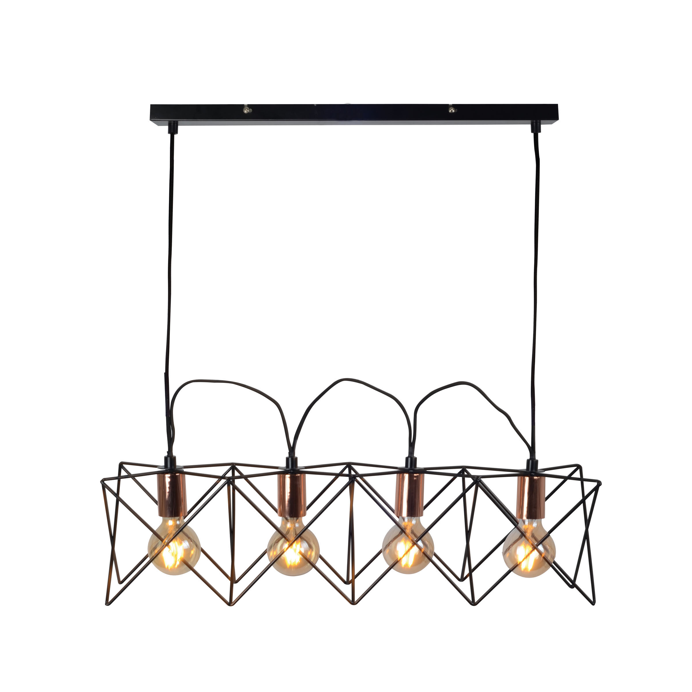 Searchlight Anthea - lampe suspendue - x - noir mat et cuivre
