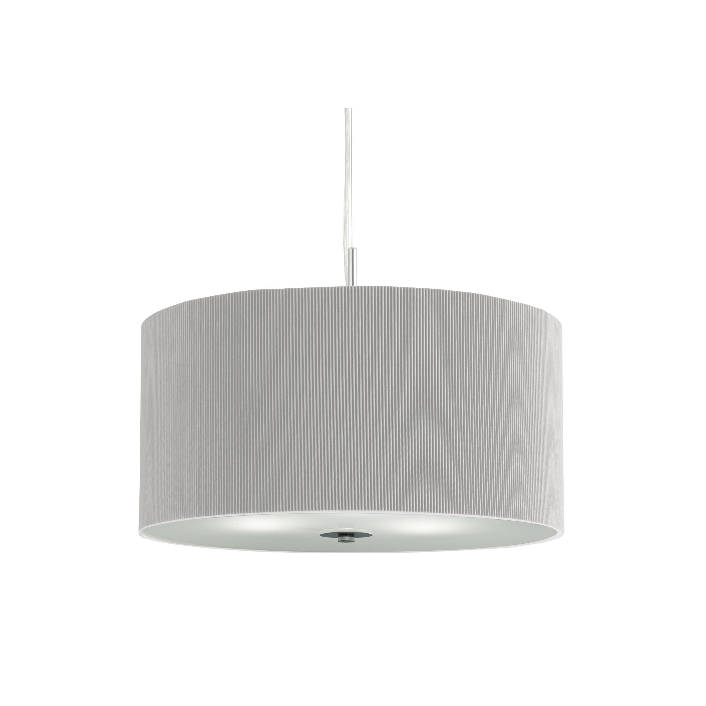 Searchlight Drum Pleat - lampe suspendue - Ø cm - argent