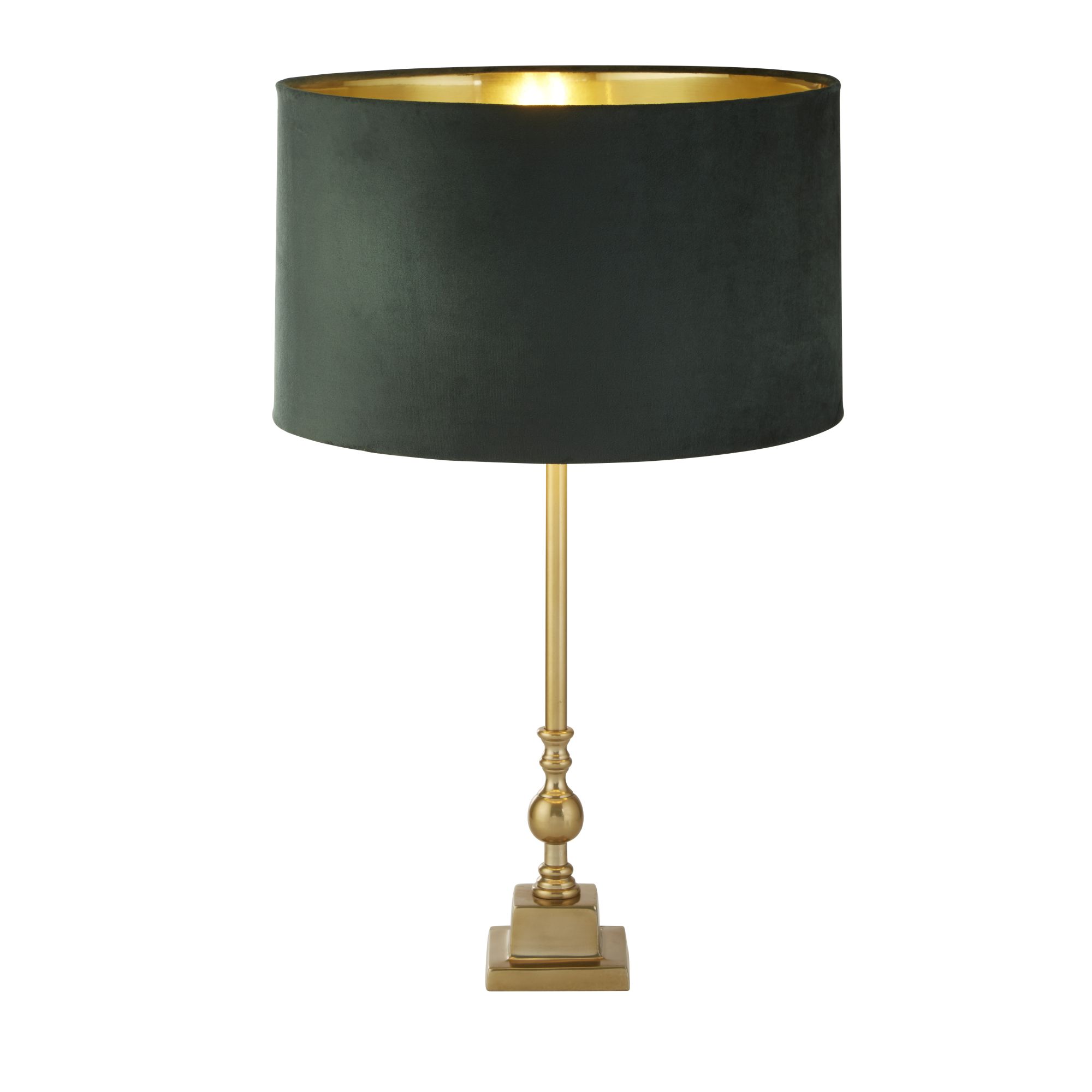 Searchlight Whitby - lampe à poser - Ø cm - laiton antique, or et vert